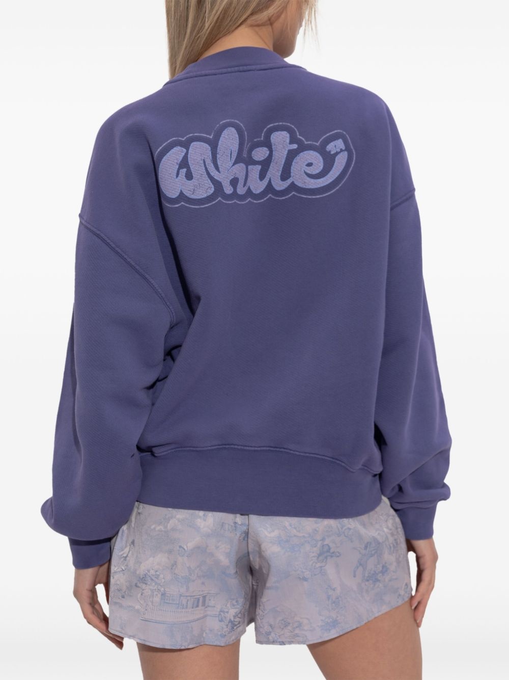 logo-print cotton sweatshirt - 4