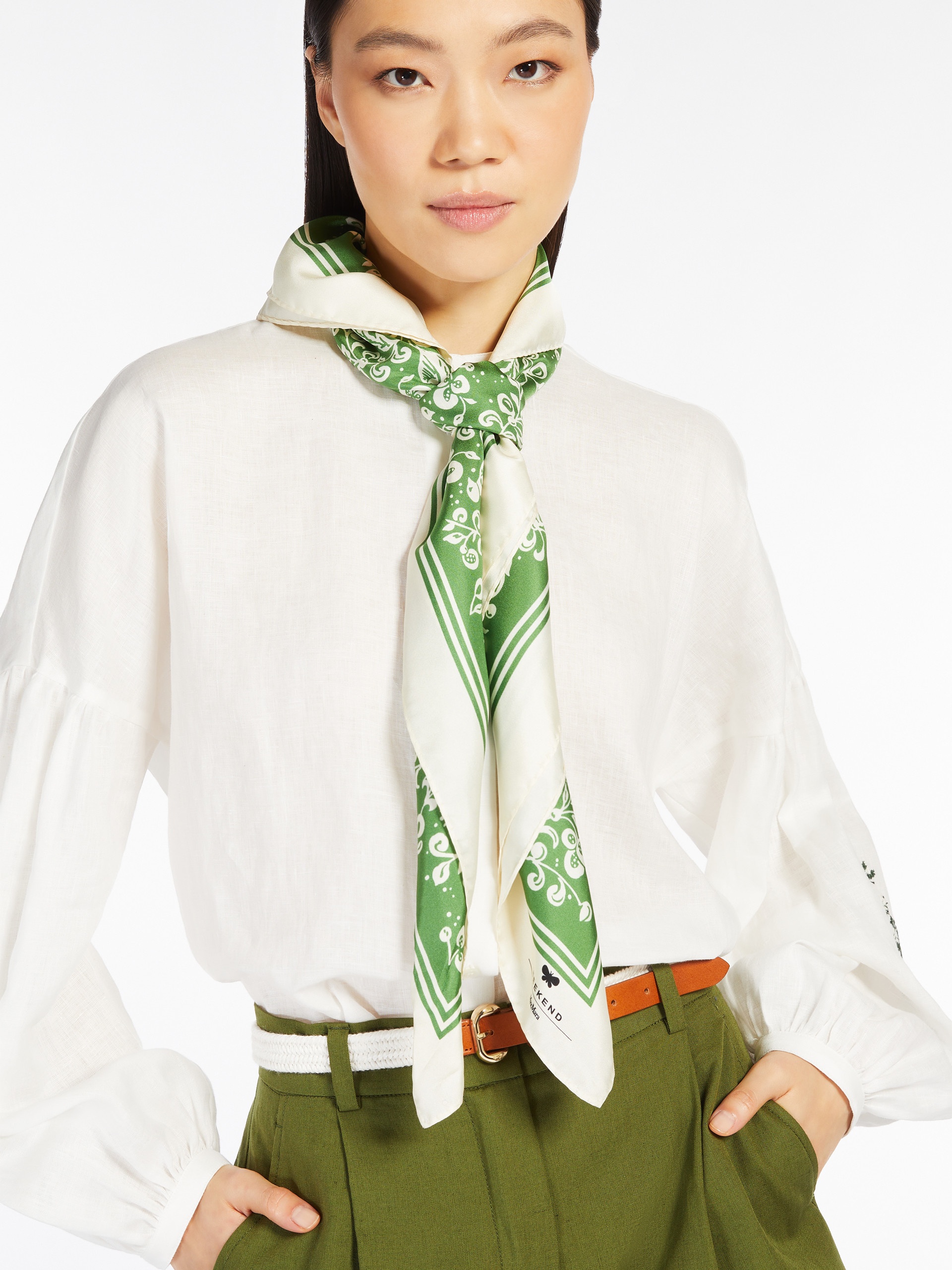 ONESTO2 Printed silk twill foulard - 4
