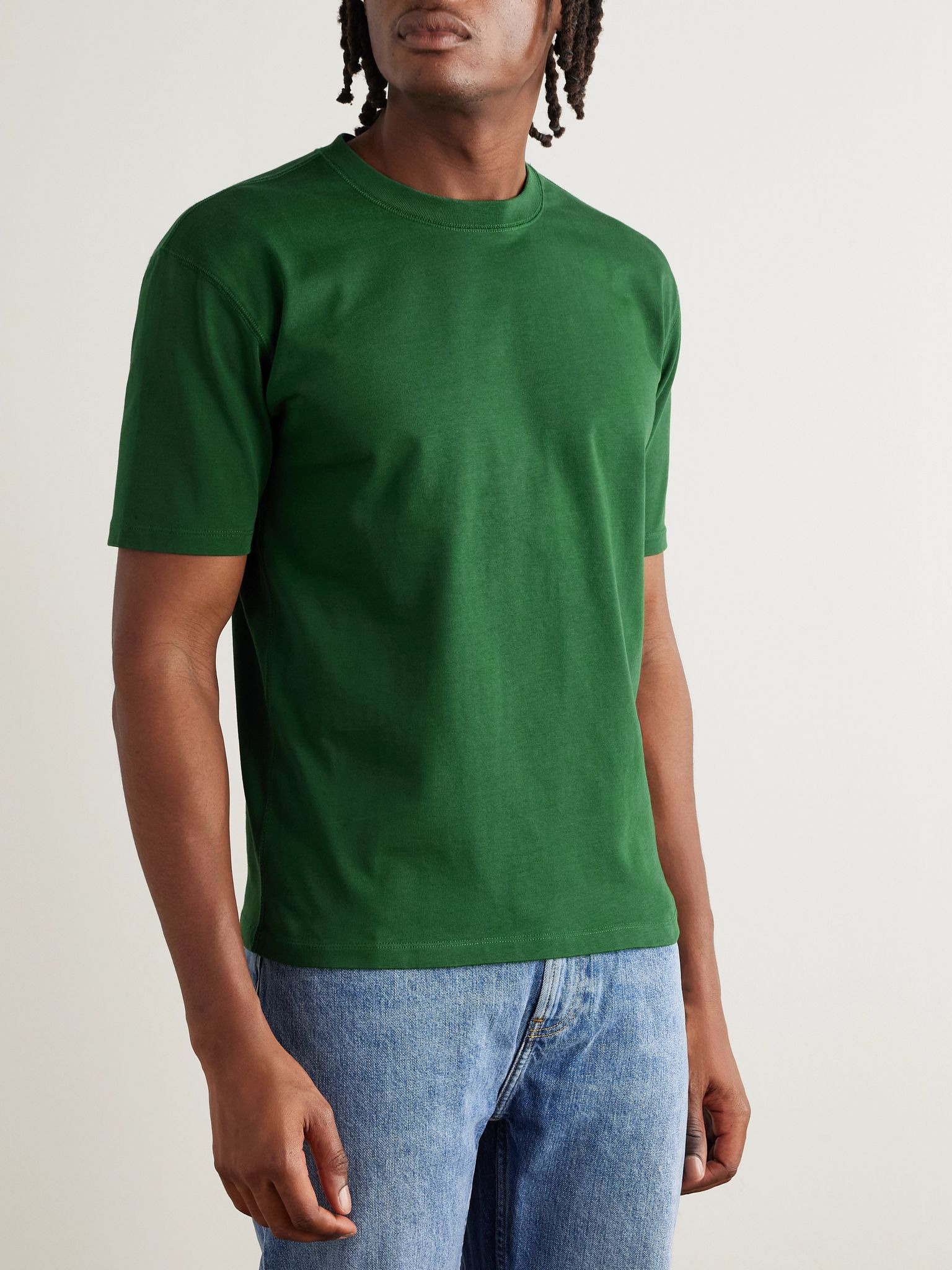 Hiking Slim-Fit Cotton-Jersey T-Shirt Green - 3