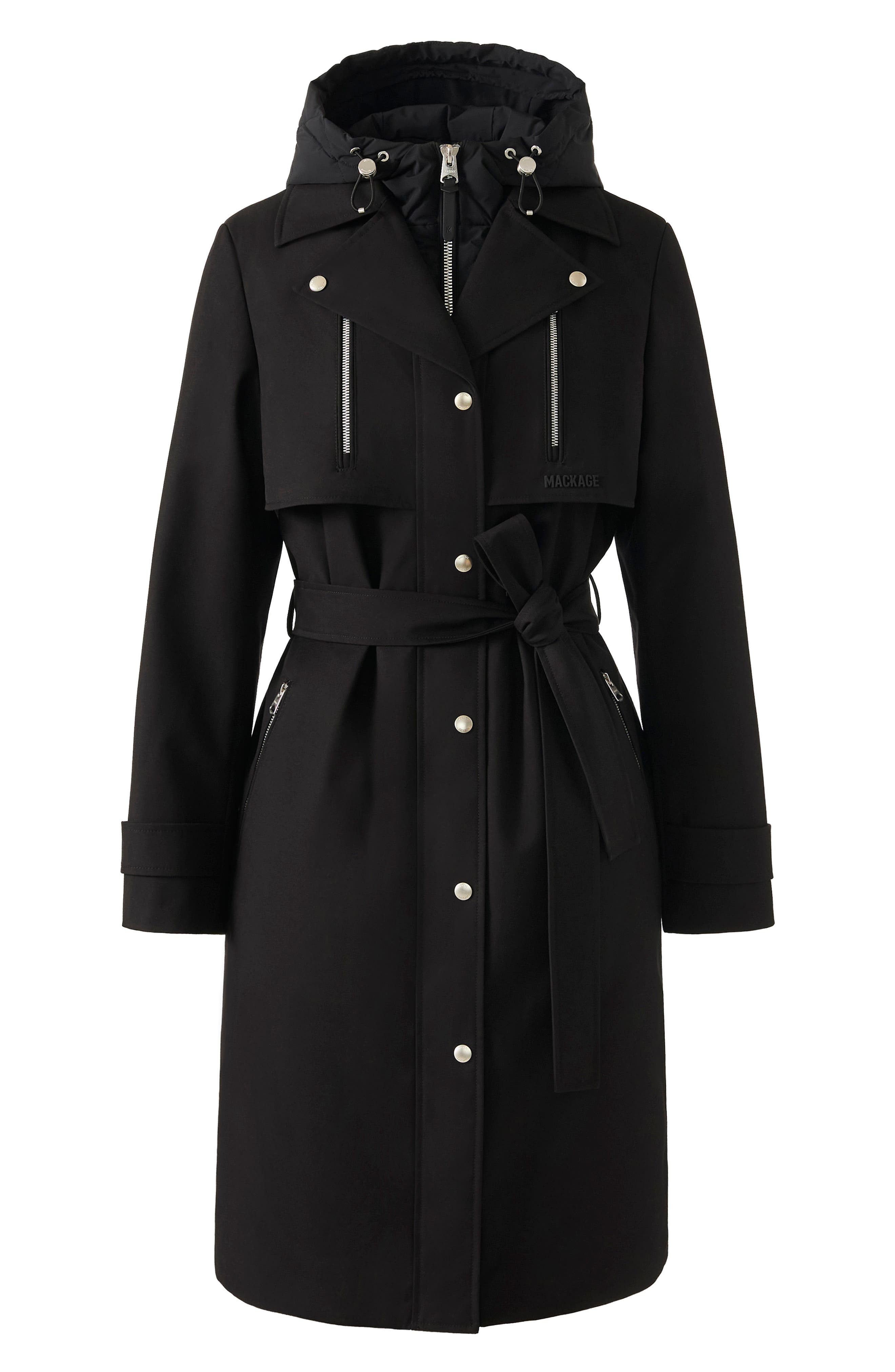 Mackage Siobhan Down Trench Coat with Removable Bib in Black at Nordstrom - 5