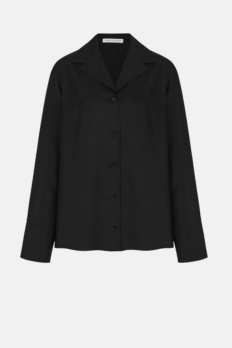 Valcavi Shirt In Black Silk Twill 1