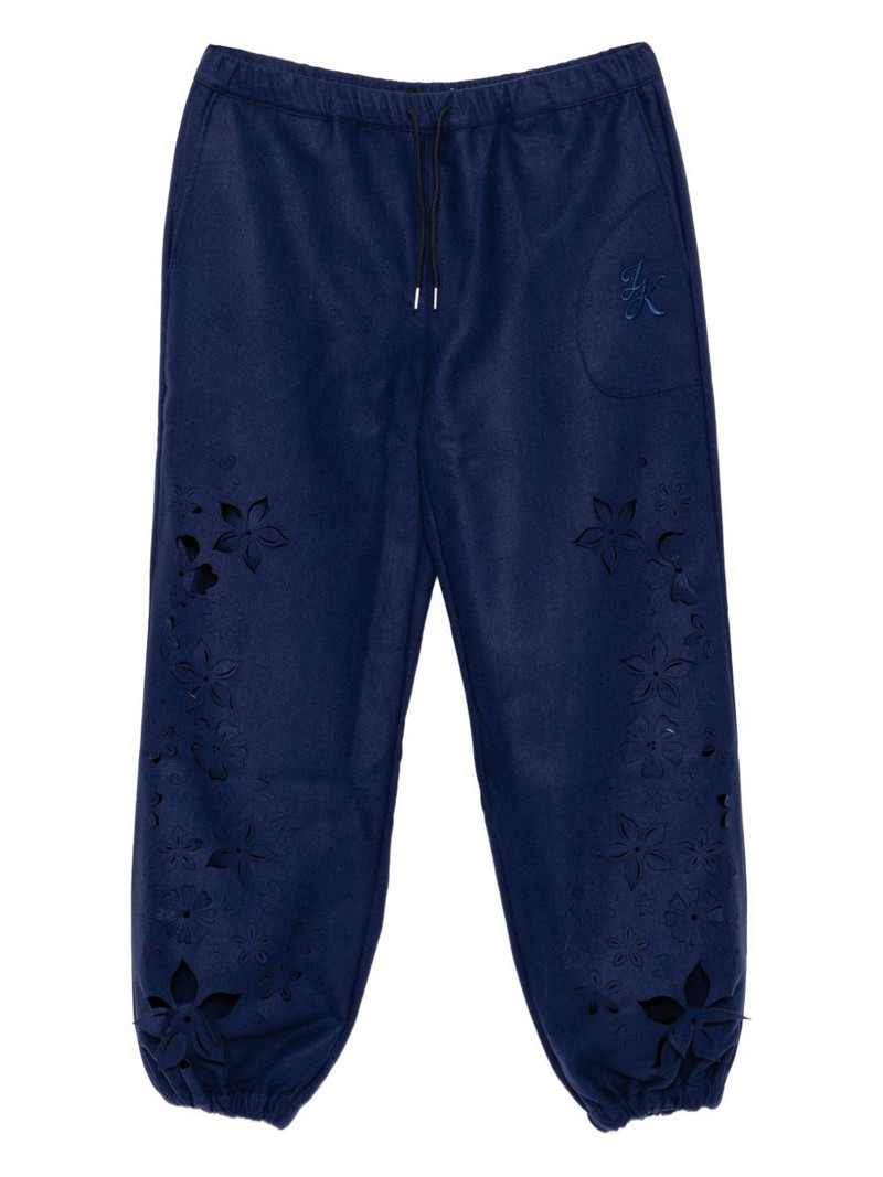 laser-cut flower track pants 1