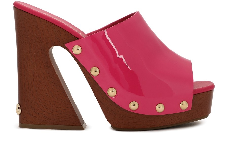 Patent leather wedges with DG logo - 1