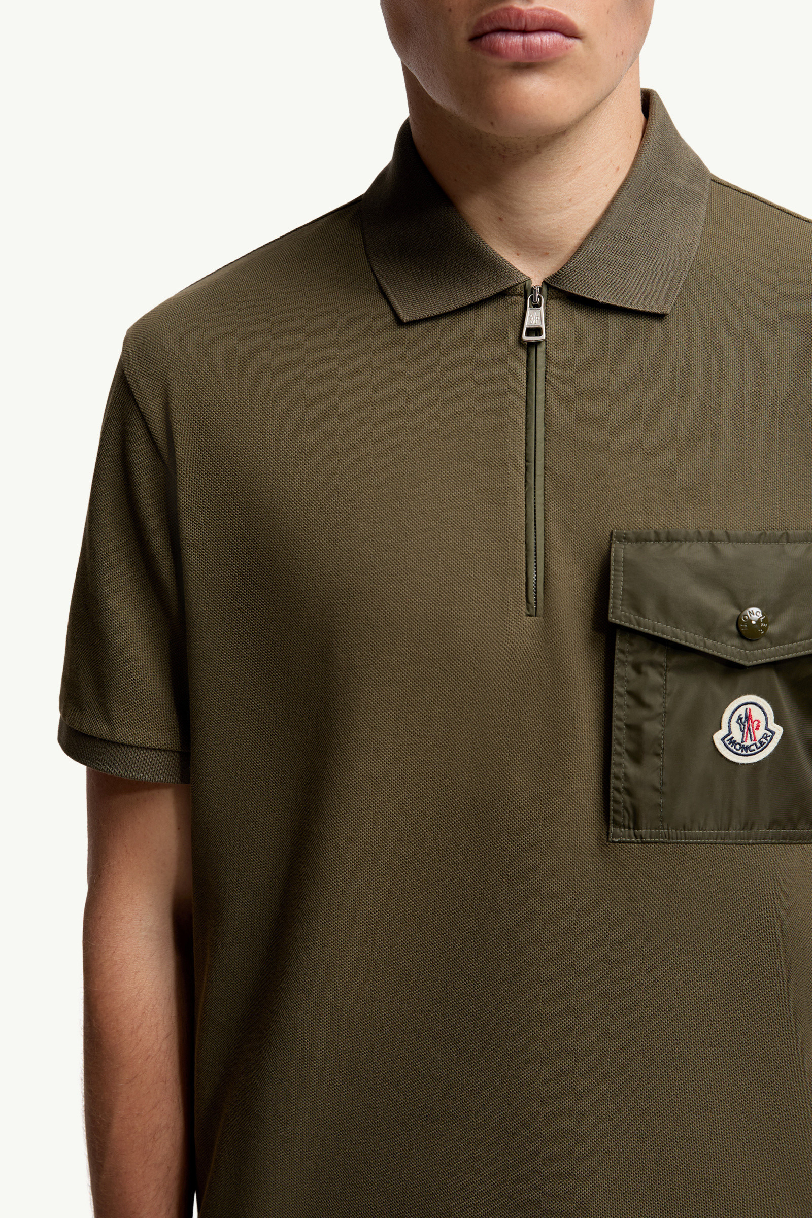 Cotton Piquet Polo Shirt with Pocket - 6