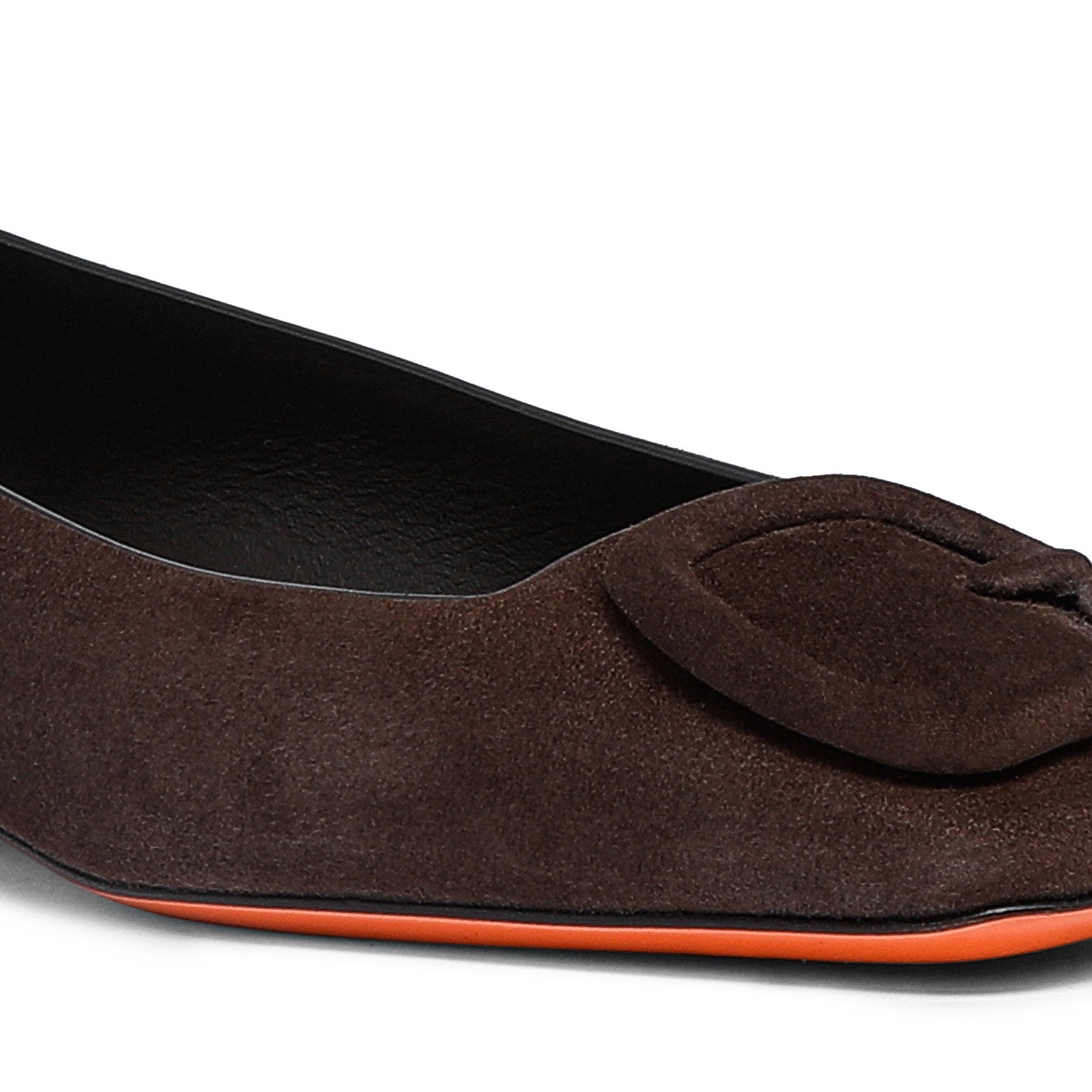 Women's dark brown suede ballet flat - 5