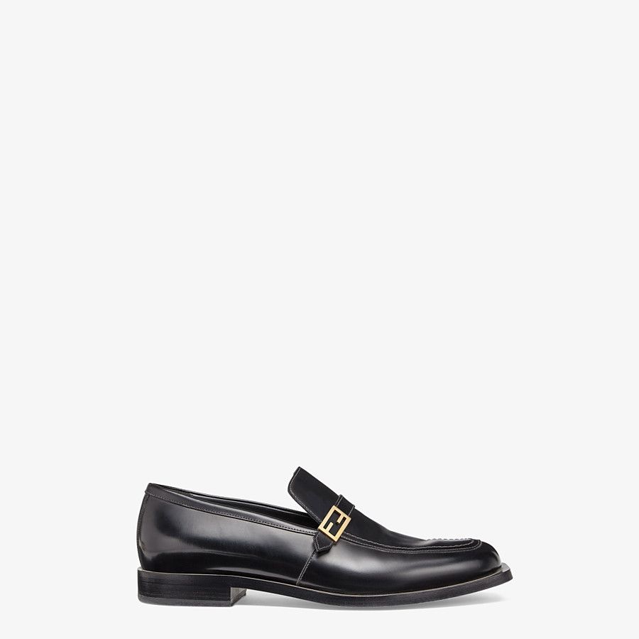 Black leather loafers - 1