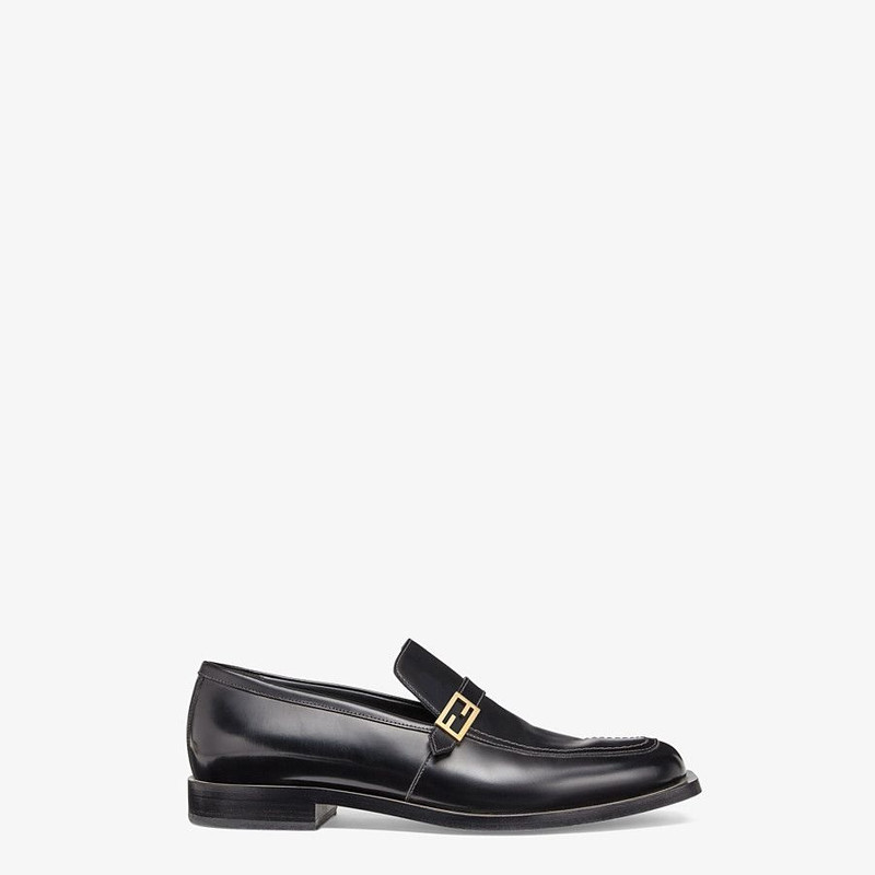 Black leather loafers 1