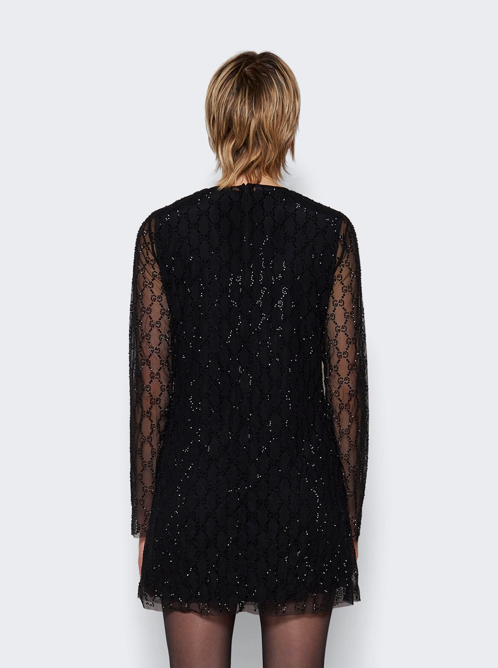 Crystal Tulle Dress Black - 5