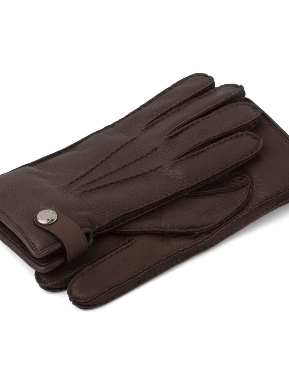 press-stud leather gloves - 2