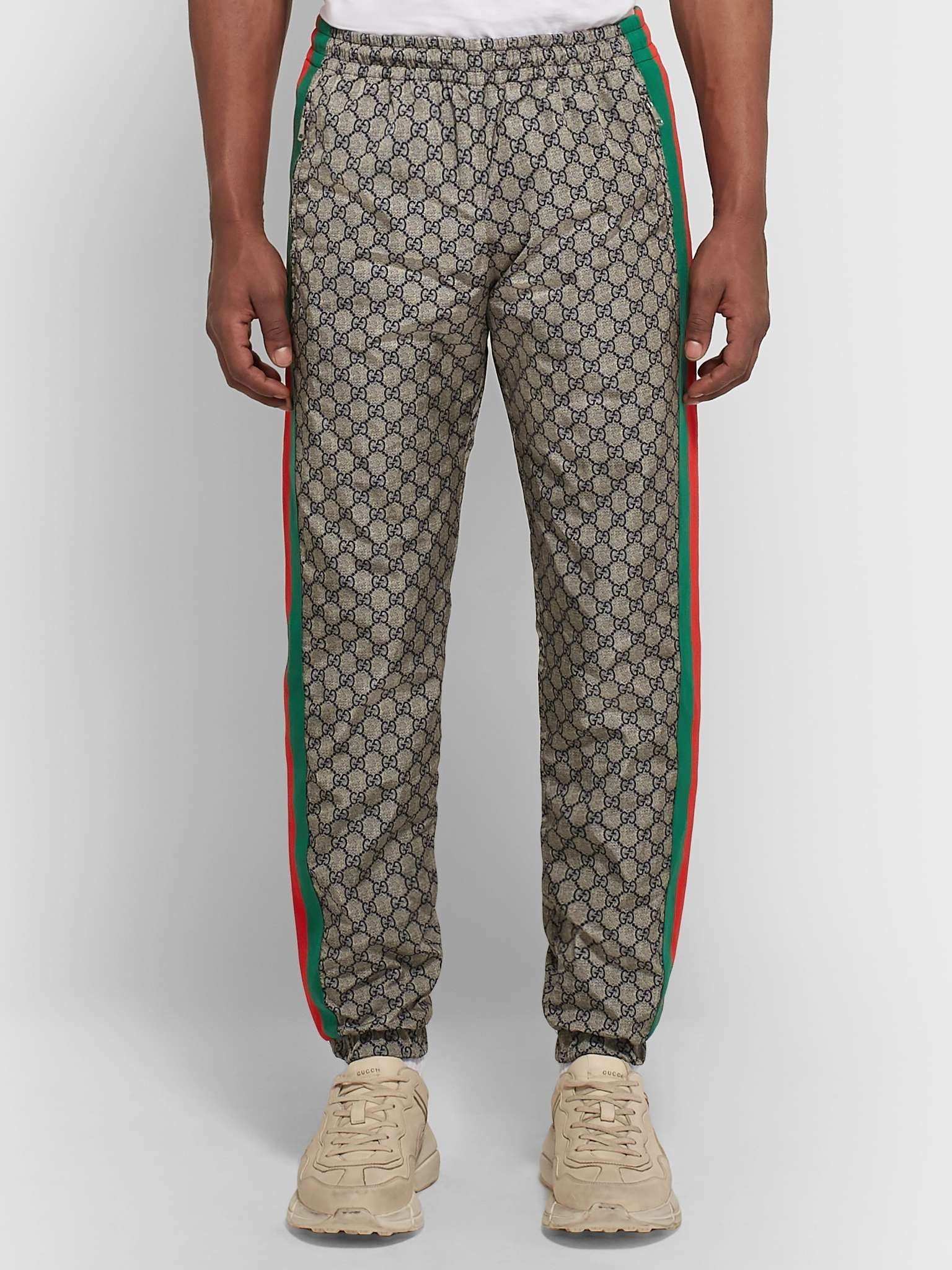 Webbing-Trimmed Logo-Print Shell Drawstring Trousers - 4