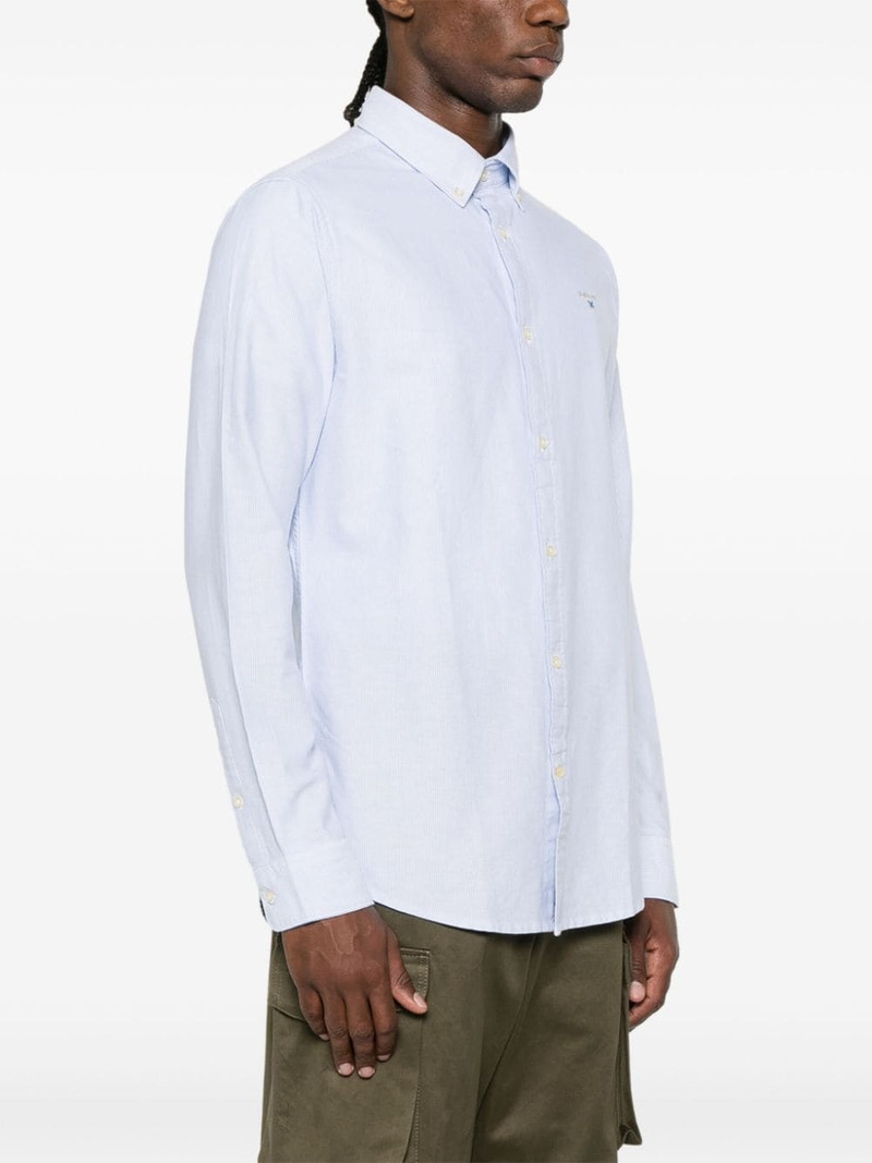 logo-embroidered striped shirt 3