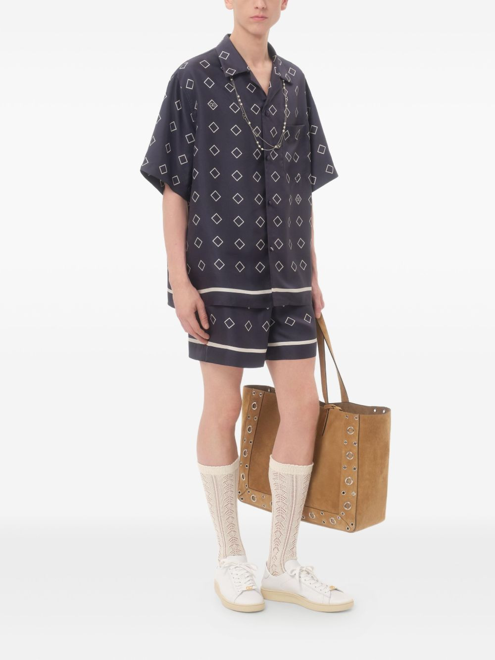 Opticool-print twill bermuda shorts - 2