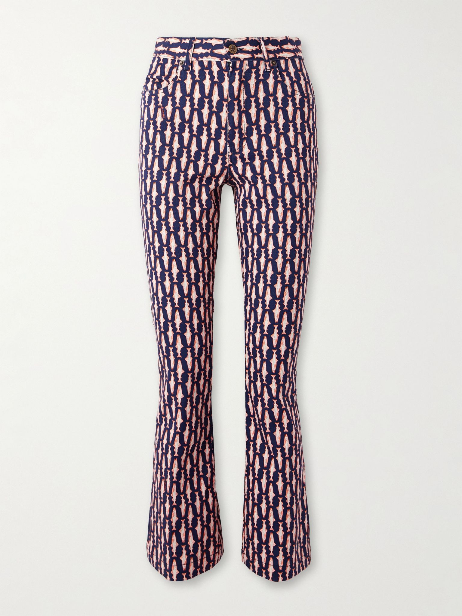 The Cropped printed mid-rise flared jeans Multi - 1