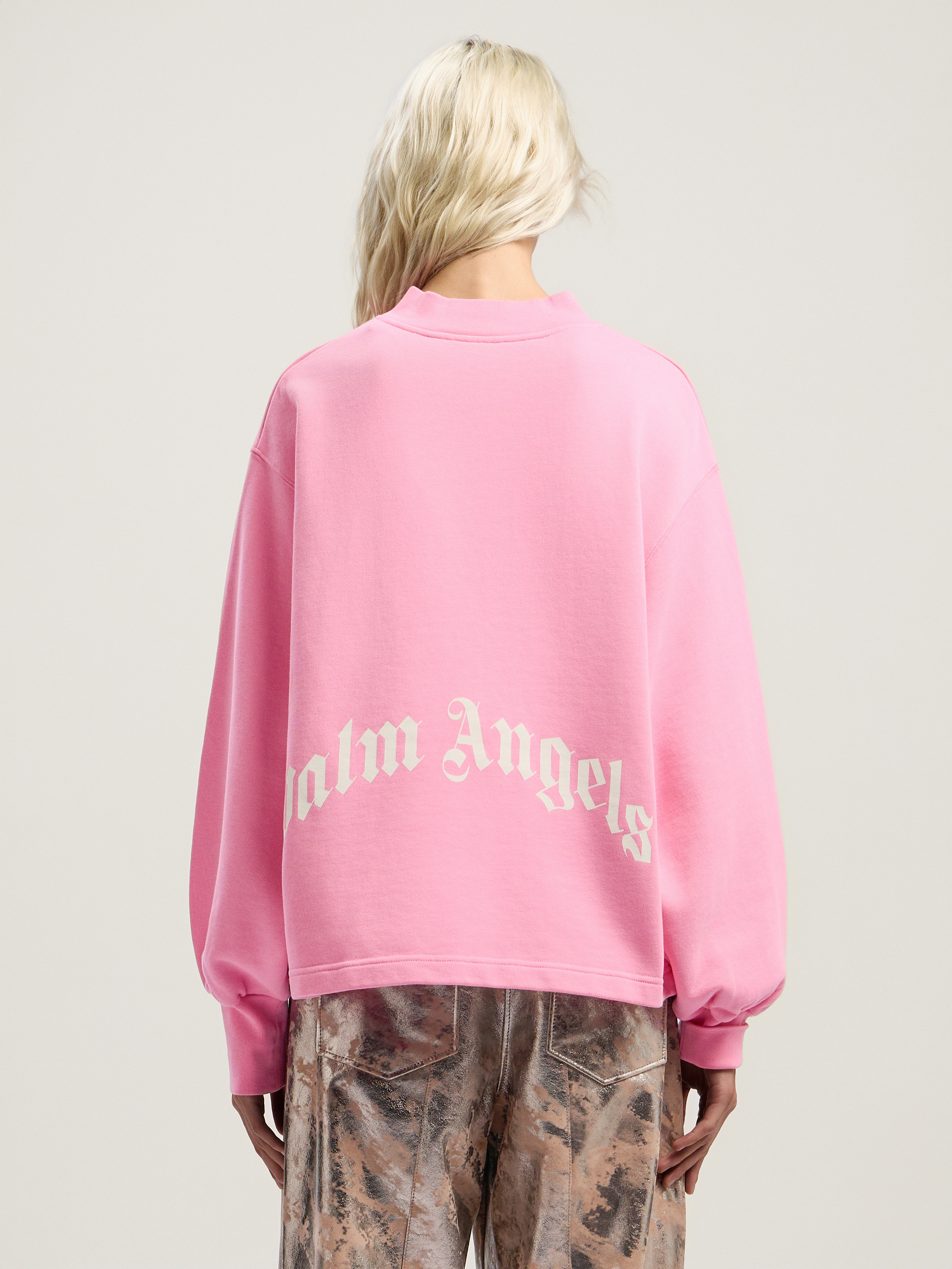 Curved Logo Collar Balloon Sweatshirt - 4