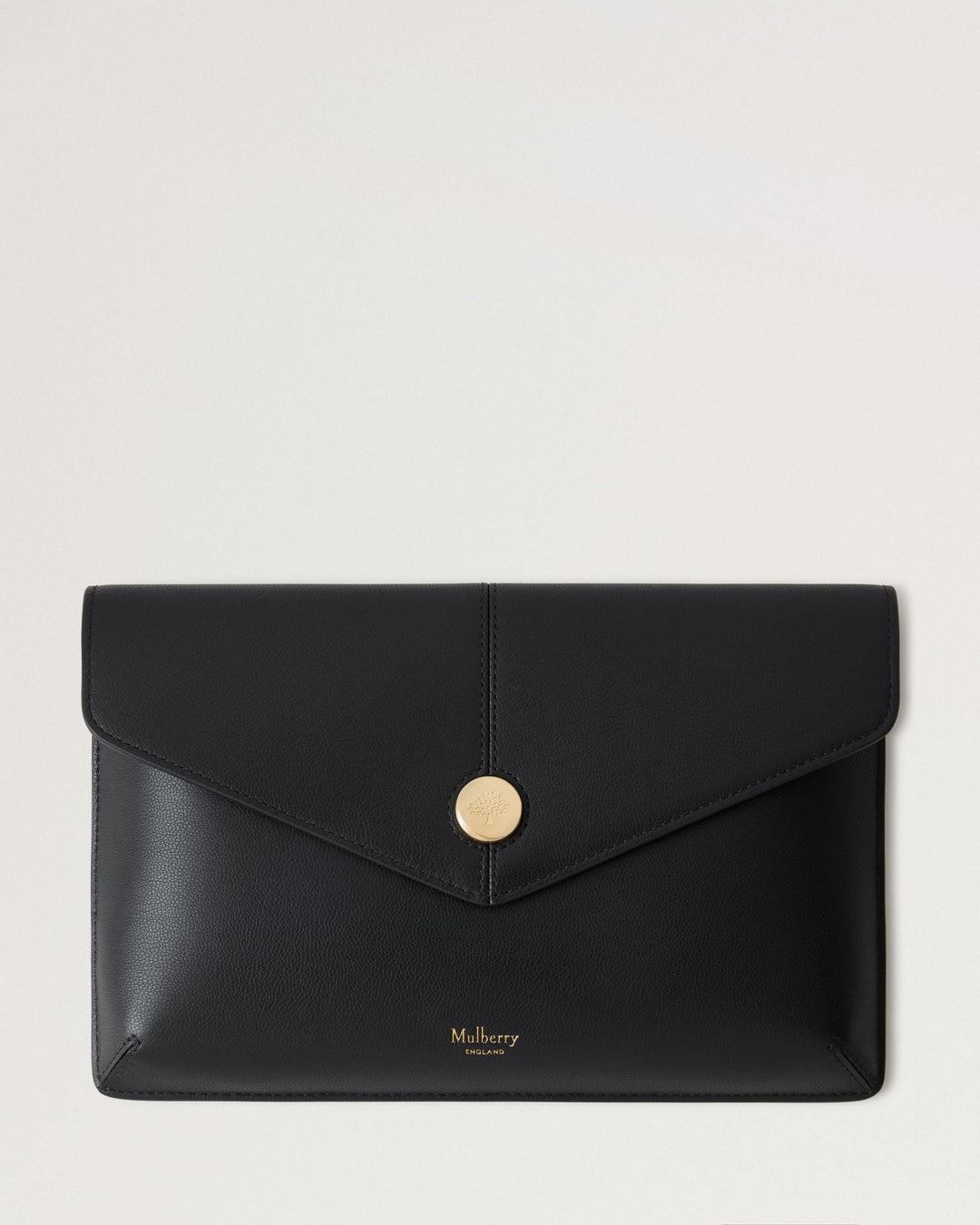 Press Stud Envelope Pouch Black Micro Classic Grain - 1