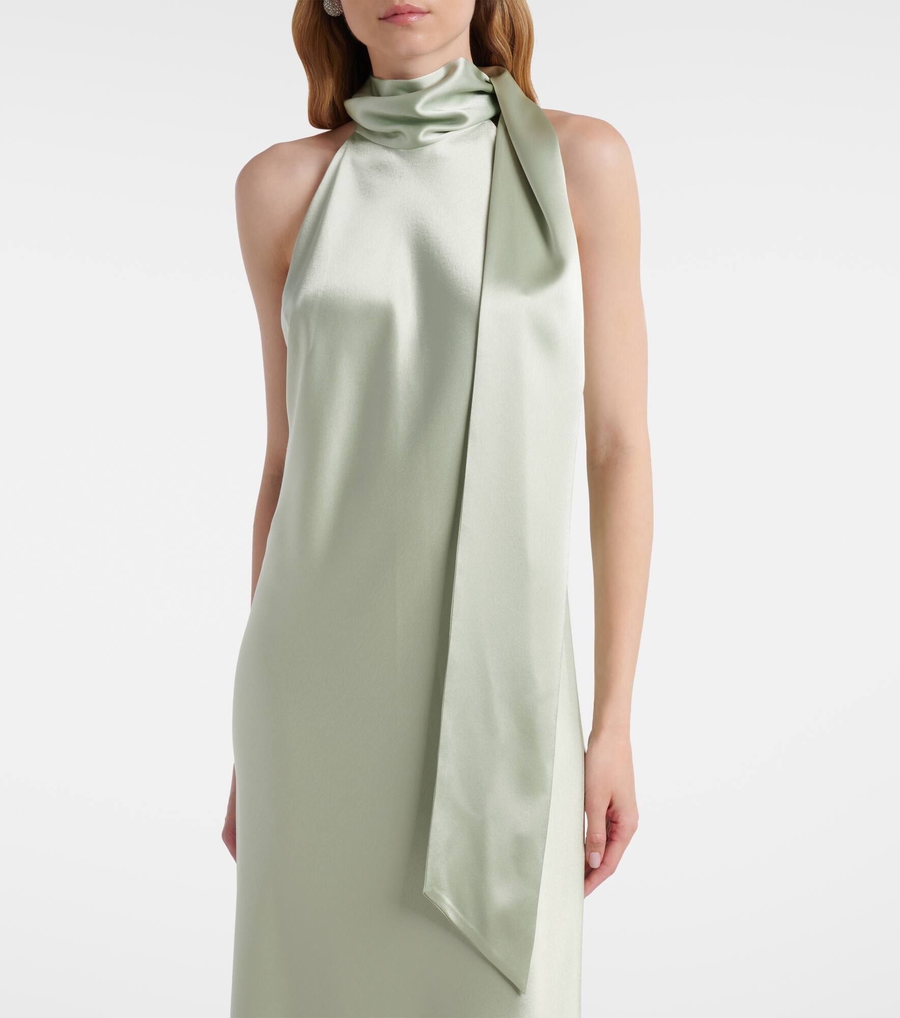 Sienna scarf-detail satin maxi dress - 4