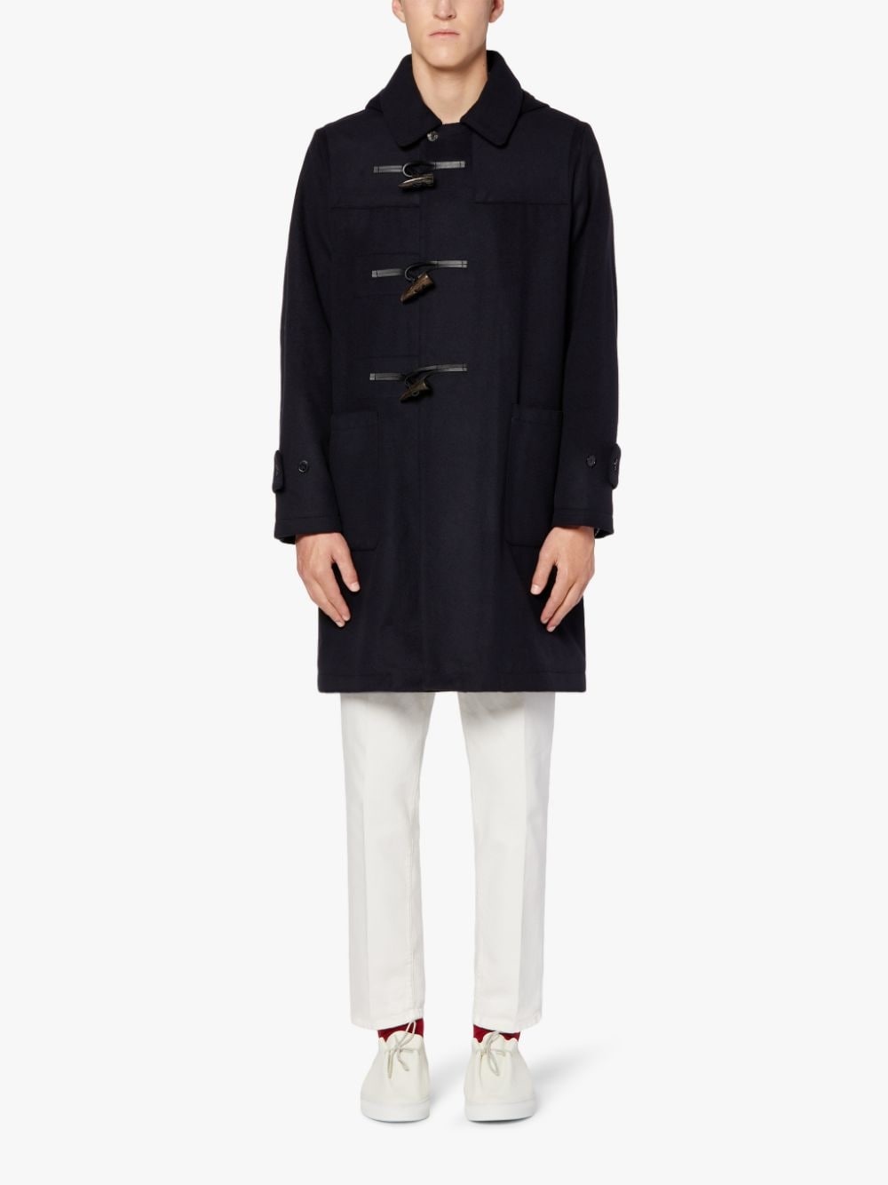 RAVENNA NAVY WOOL & CASHMERE DUFFLE COAT | GMF-305 - 1