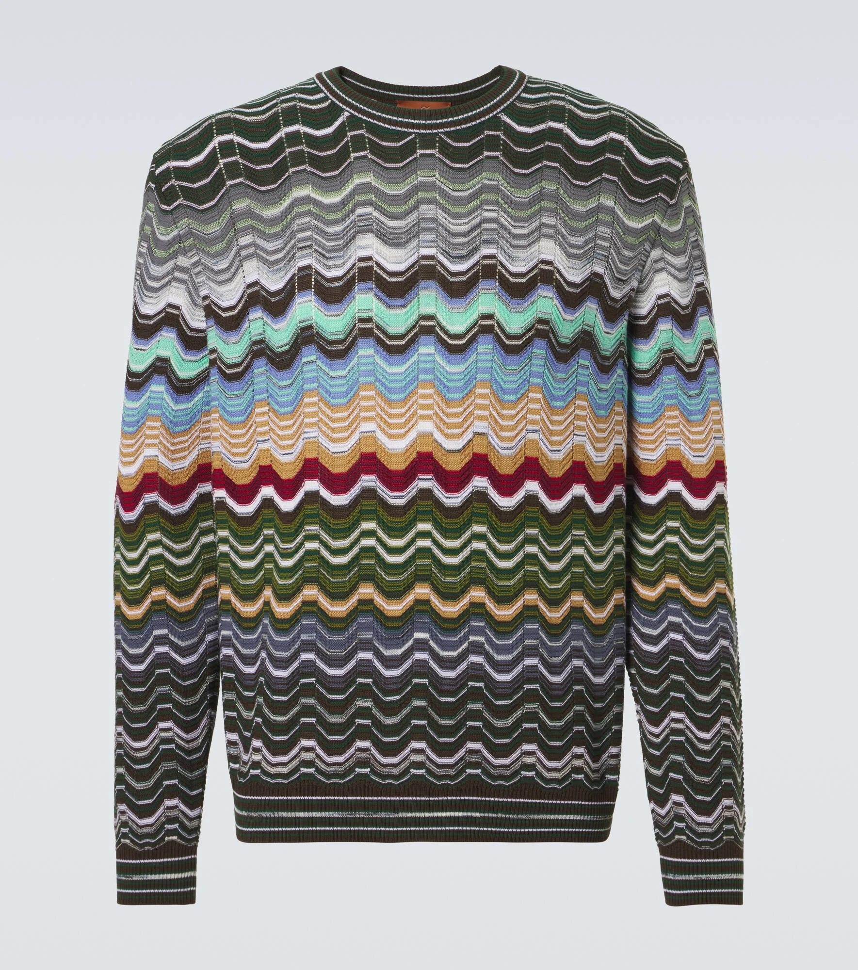 Zigzag cotton-blend sweater - 1