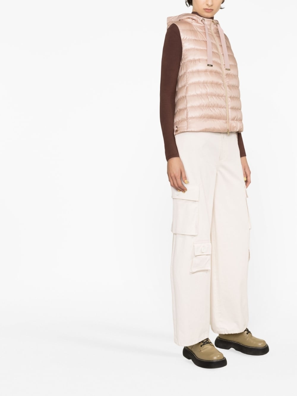hooded quilted gilet - 4