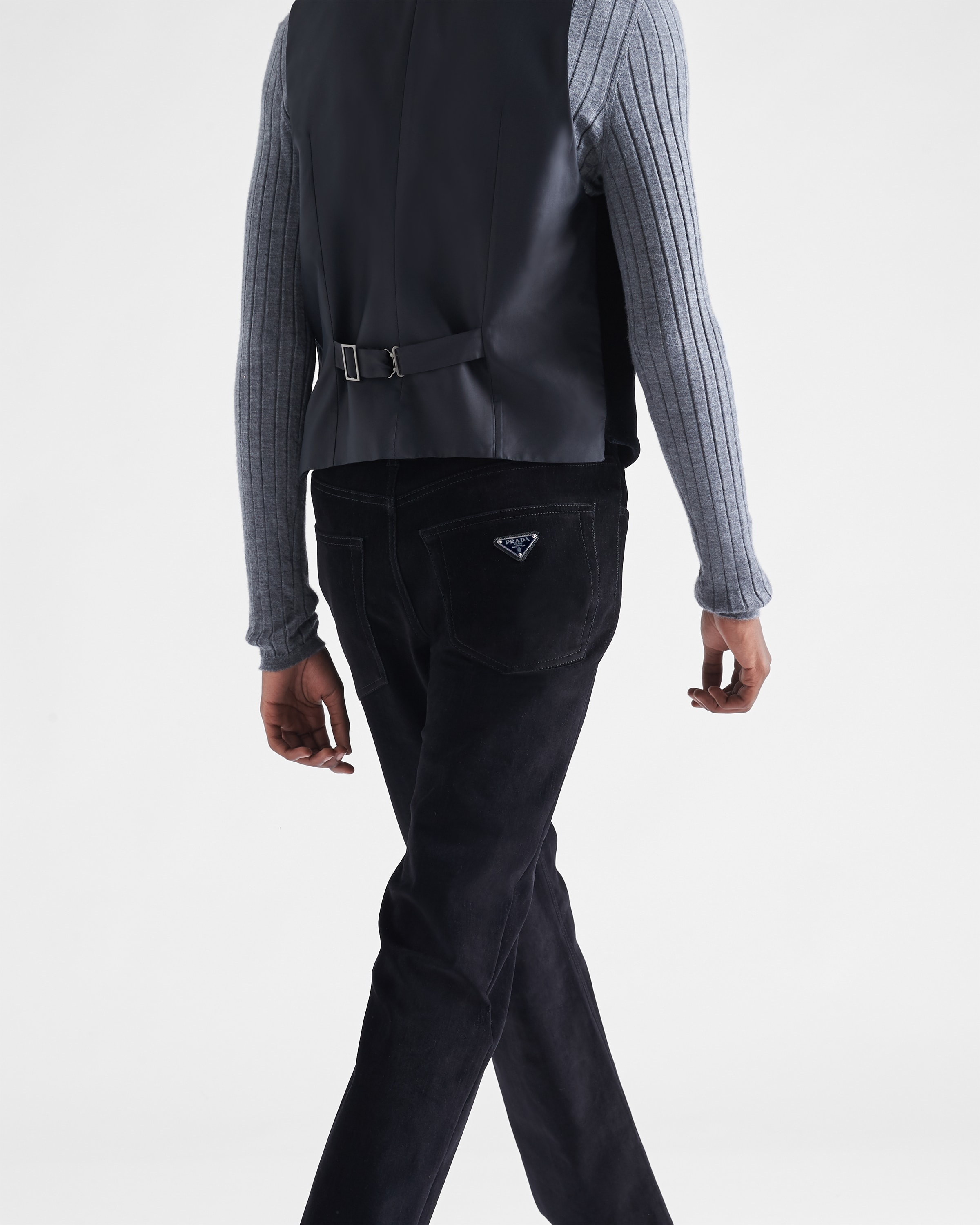 Five-pocket velvet denim trousers - 4