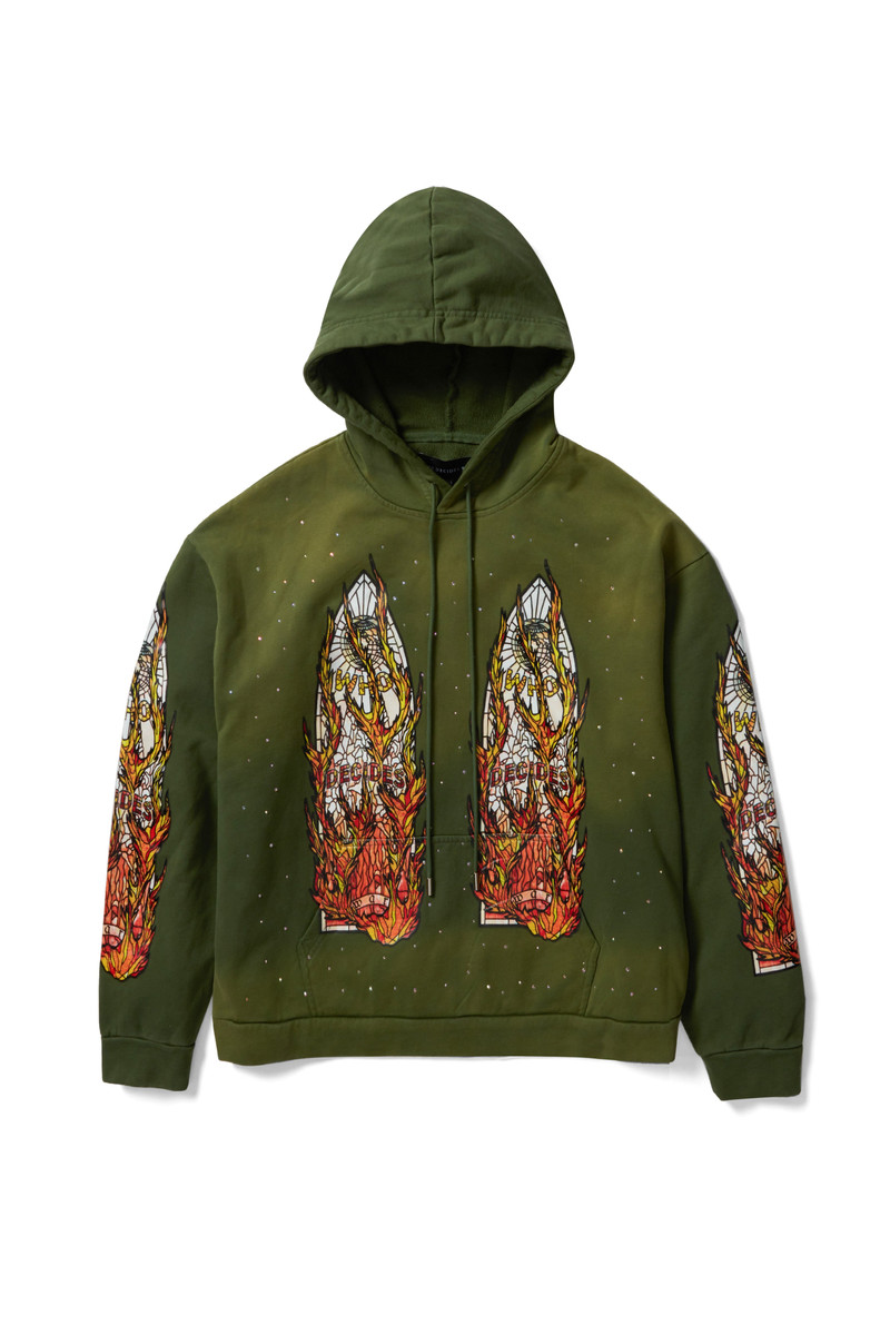 FLAME GLASS HOODED PULLOVER 1