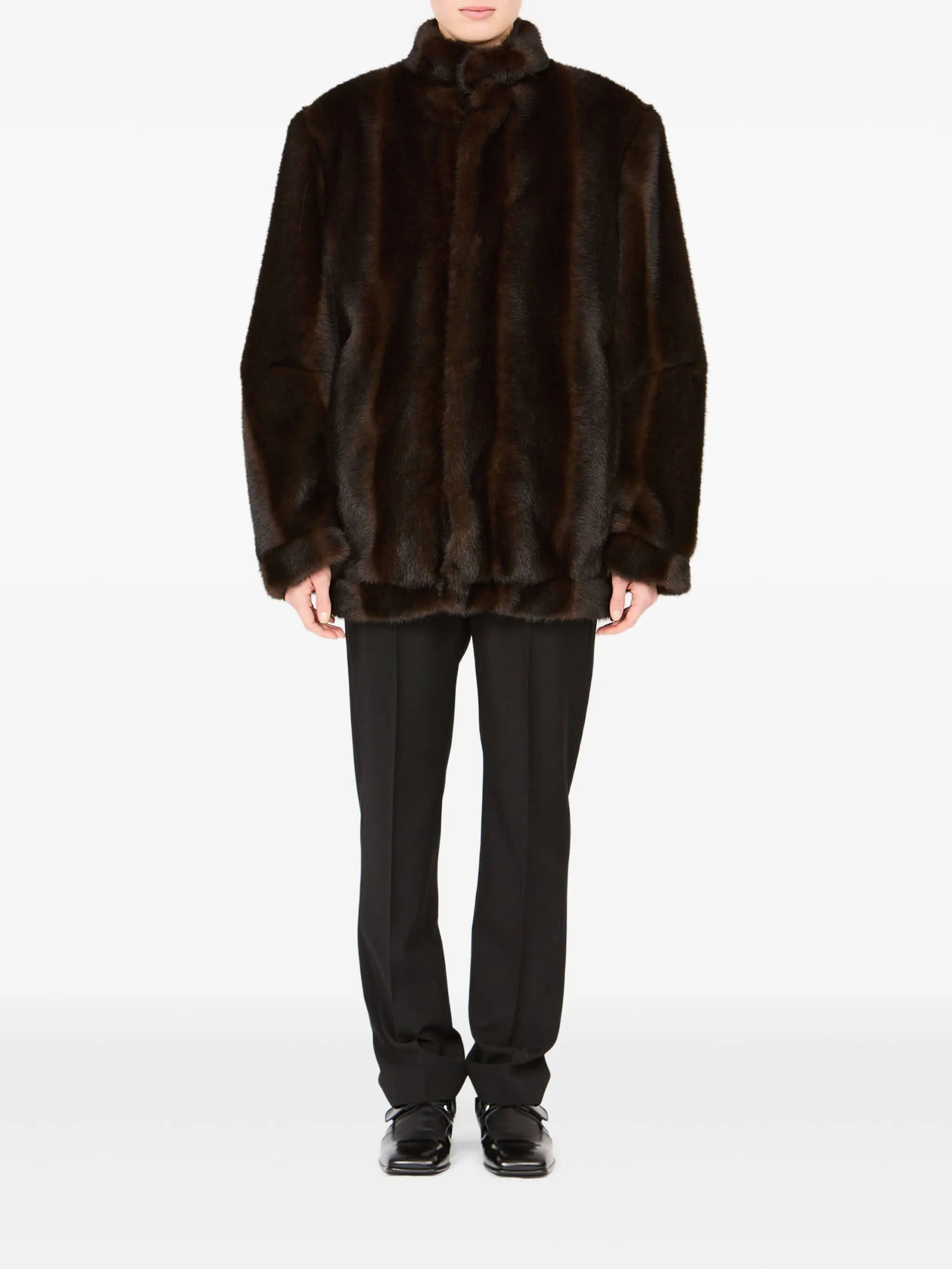 Mm6 Maison Margiela Faux-fur High-collar Jacket - 5