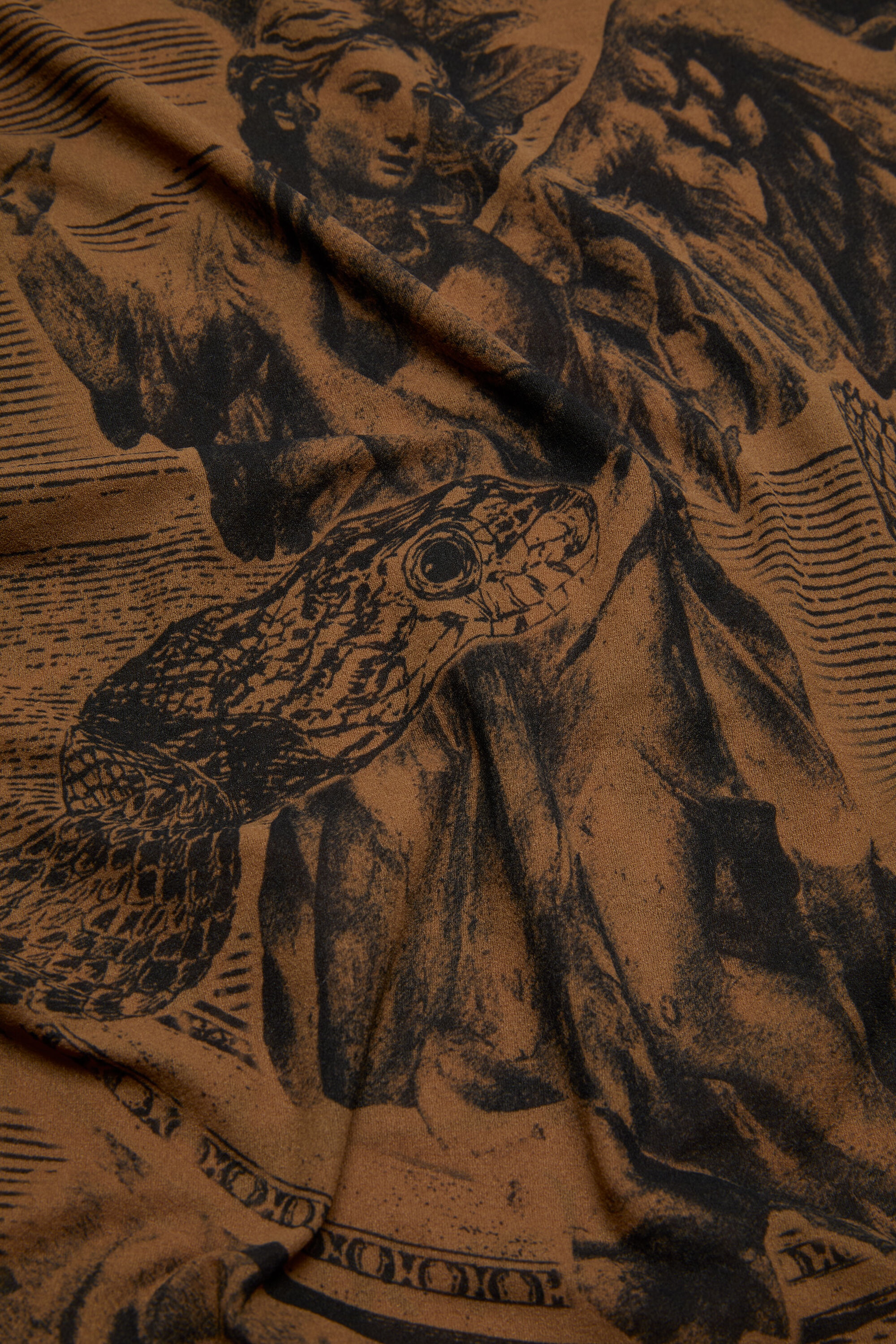 Printed seamless t-shirt - Camel/black - 5