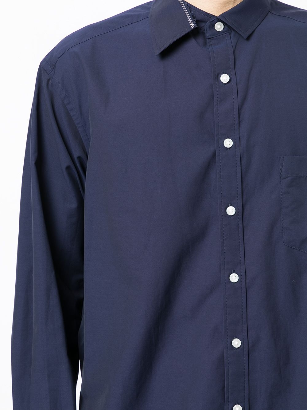 asymmetric-collar button-up shirt - 5