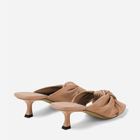 JIMMY CHOO Avenue 50 Caramel Nappa Leather Mules | REVERSIBLE
