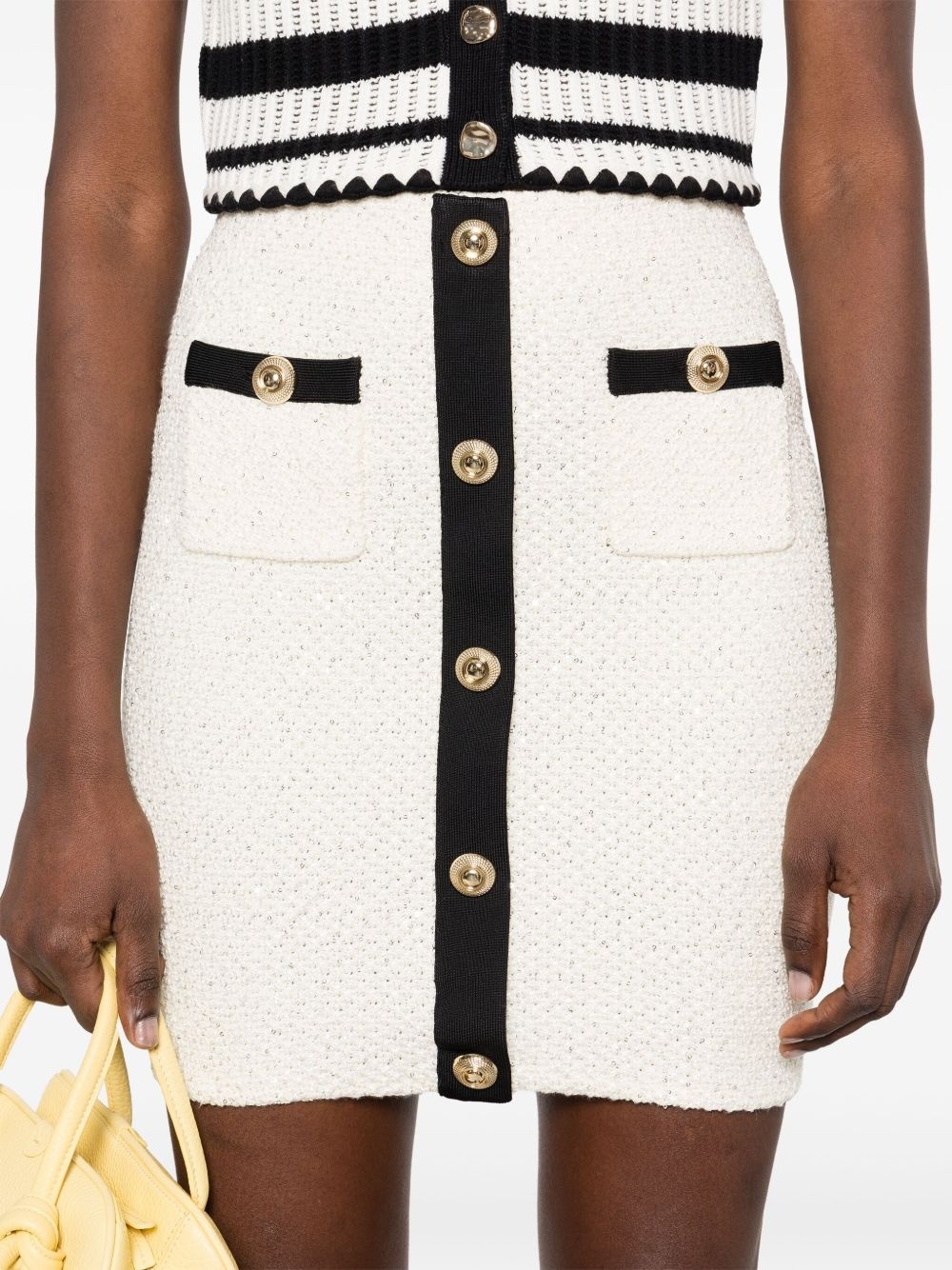 sequin-embellished knitted mini skirt - 5