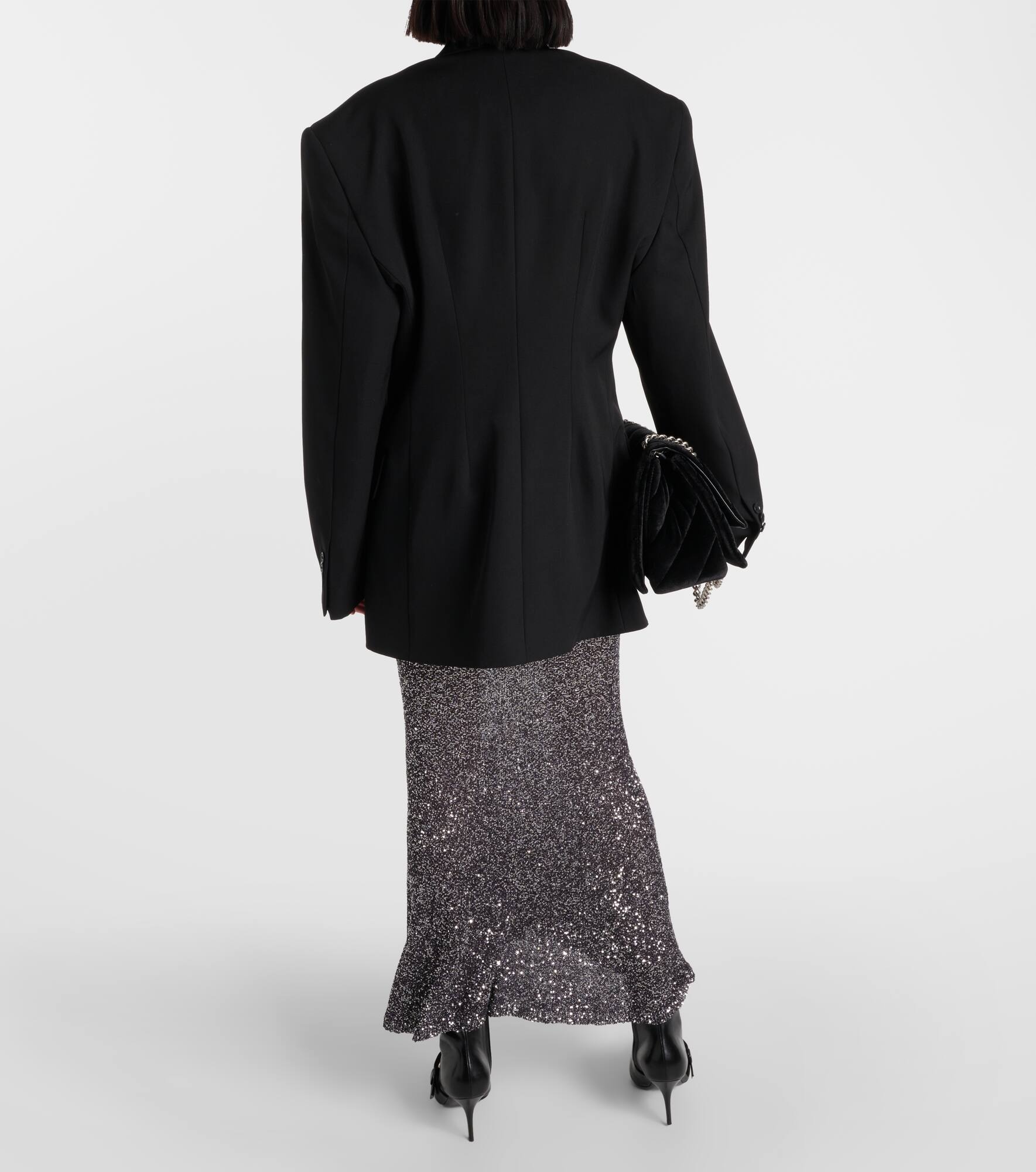 Cinched double-breasted wool blazer - 3