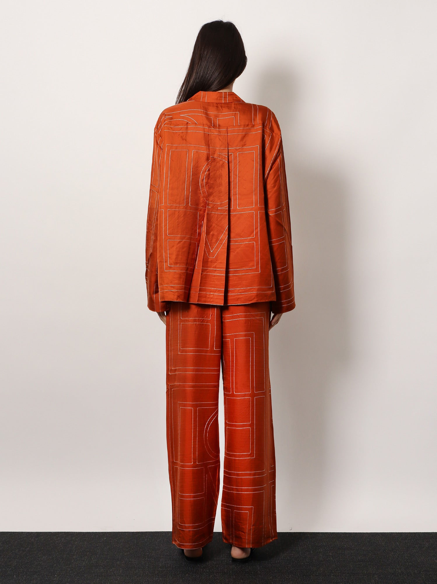 Silk Shirt With Monogram Logo Embroidery - 3