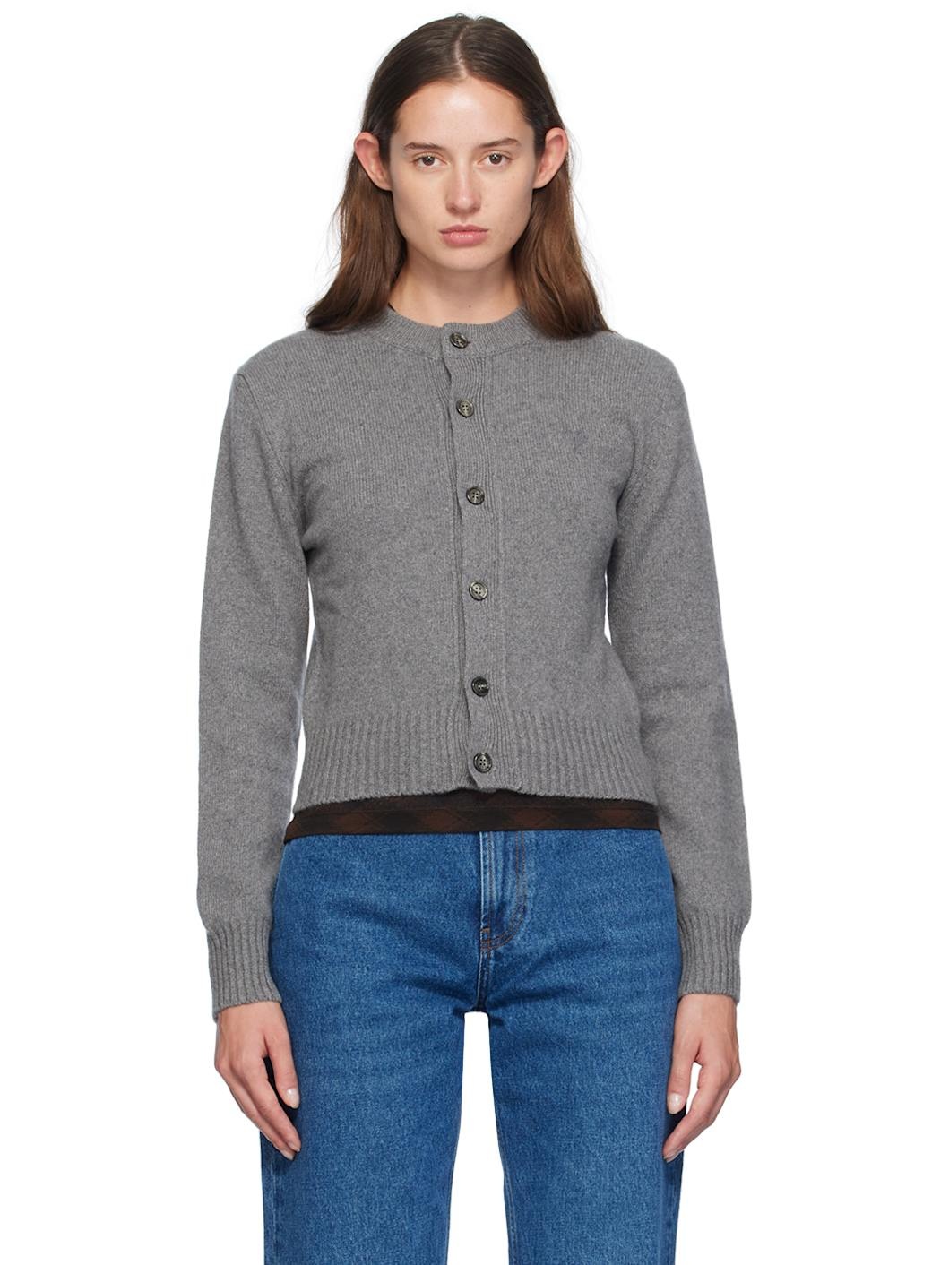 Gray Cashmere Ami de Cœur Cardigan - 1