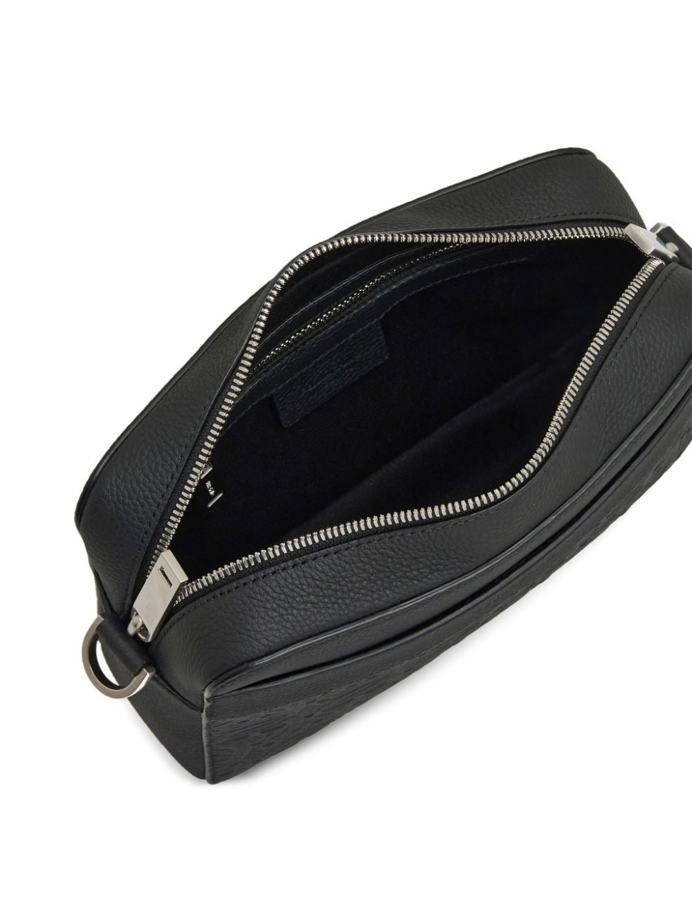 logo-embossed leather shoulder bag - 5