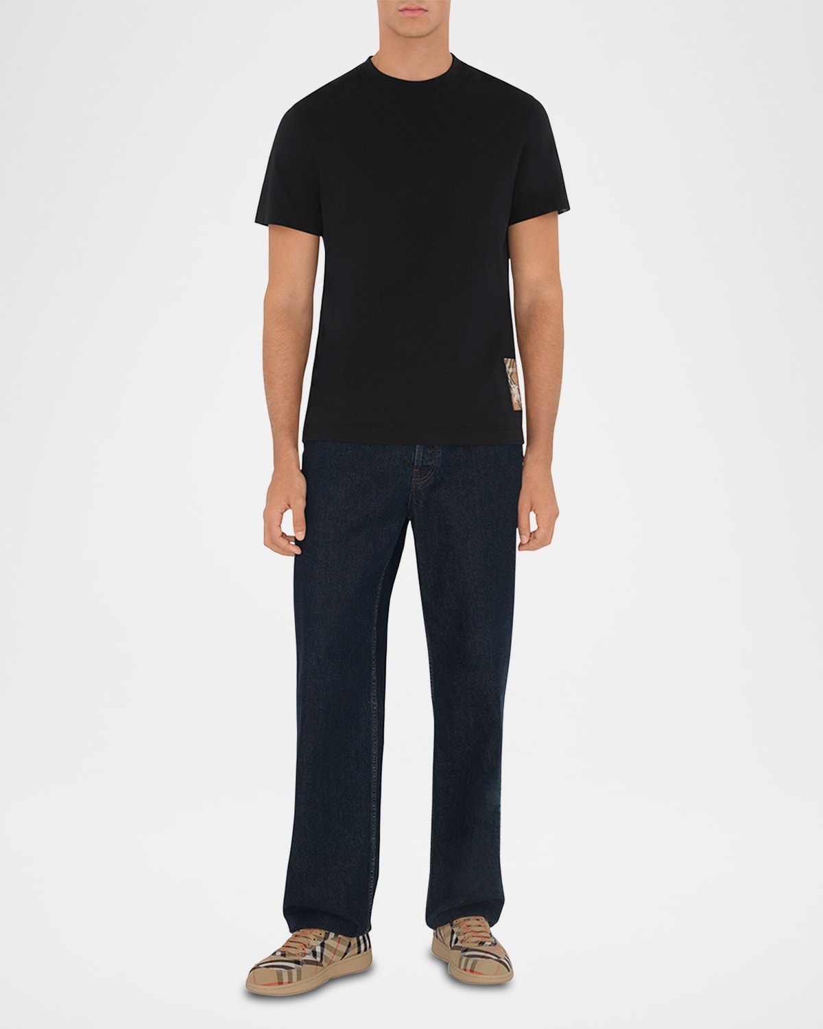 Men's Check Label T-Shirt - 2