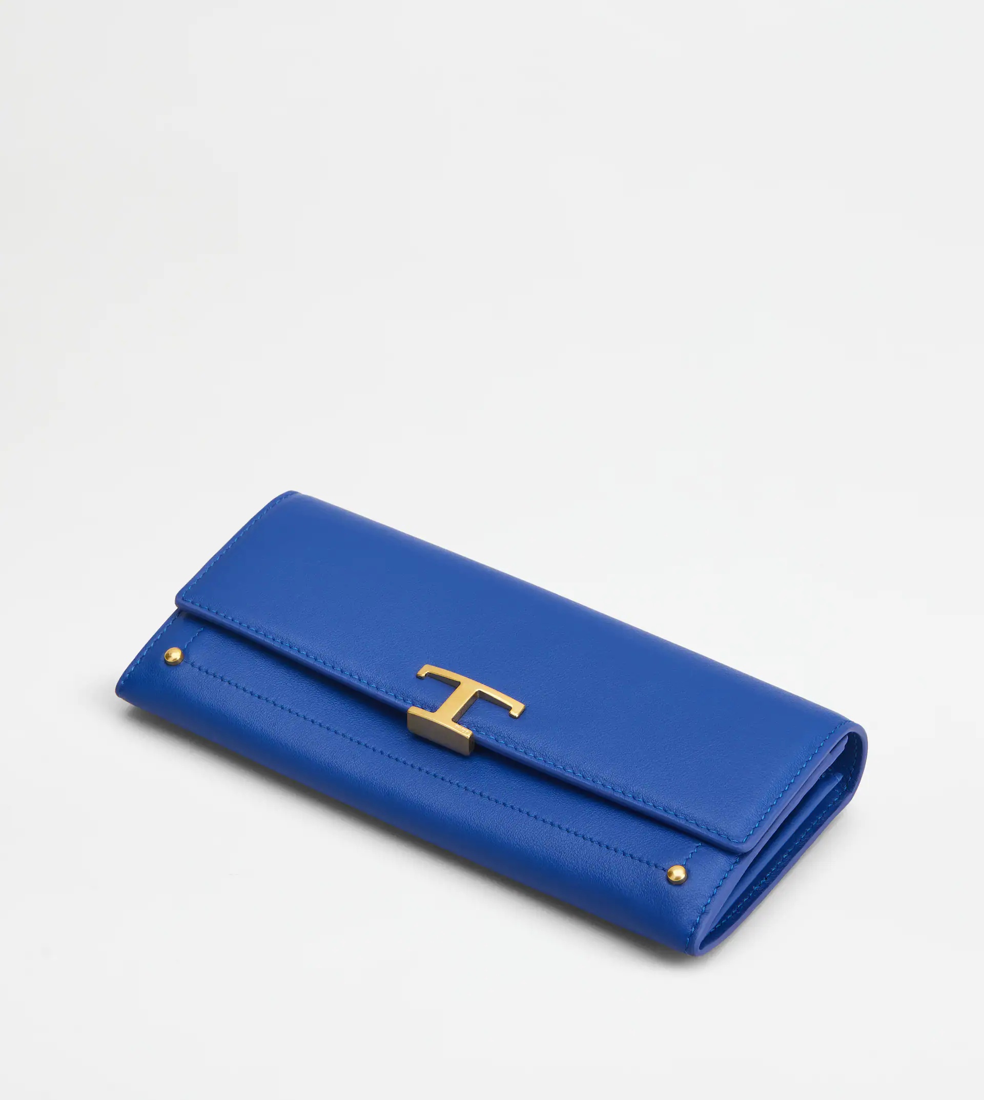 T TIMELESS WALLET IN LEATHER - BLUE - 4