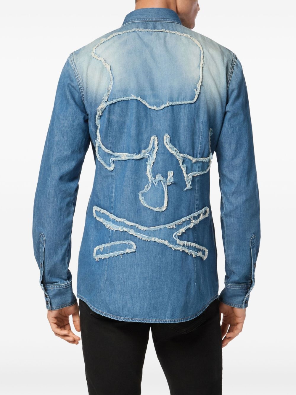 skull-appliqué shirt - 4