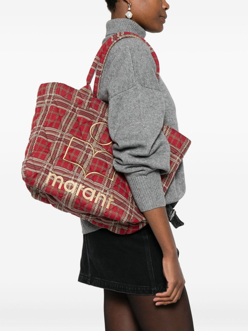 Isabel Marant small Yenky Tartan tote bag outlook
