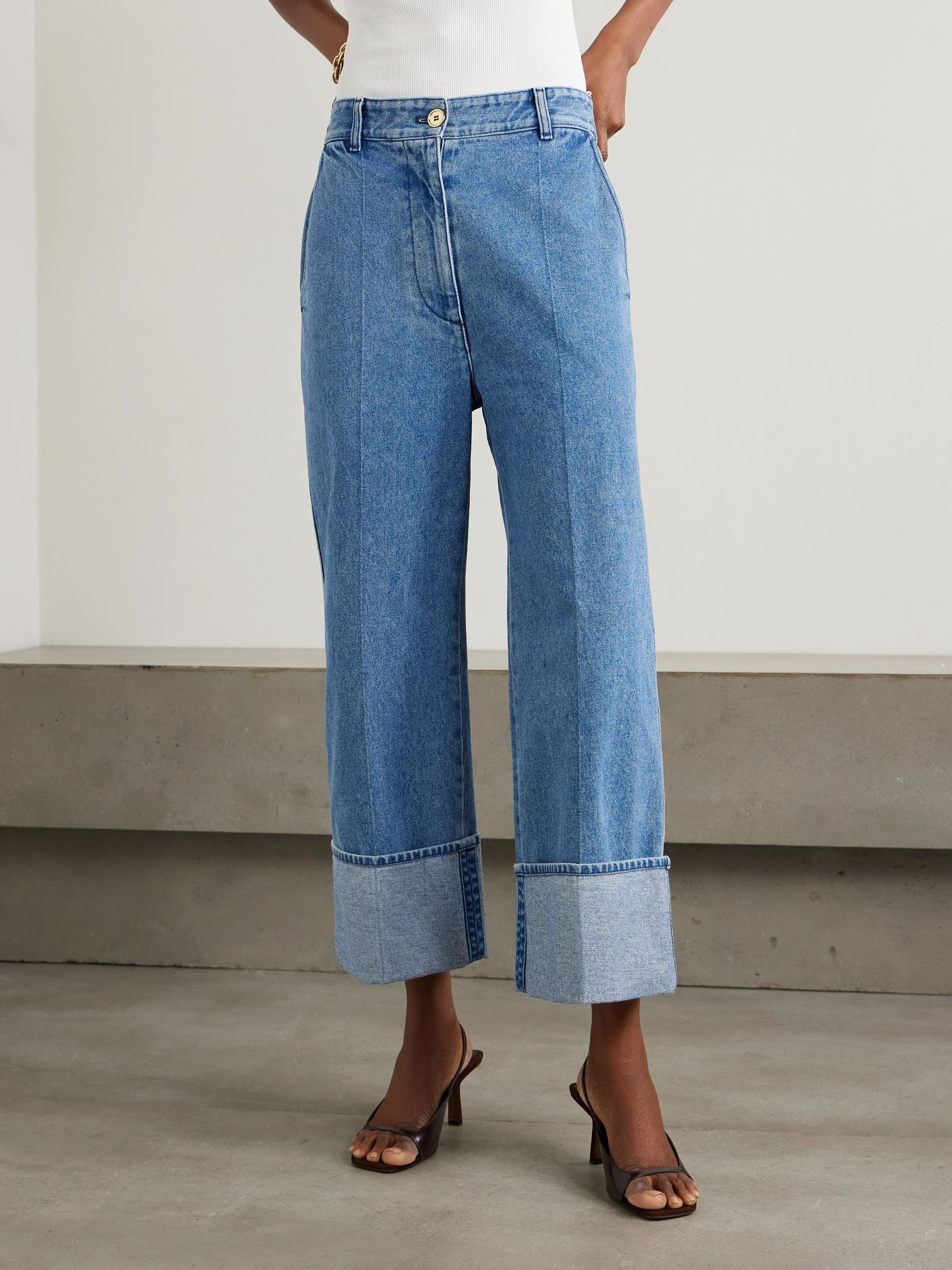Iconic high-rise straight-leg jeans Light blue - 3