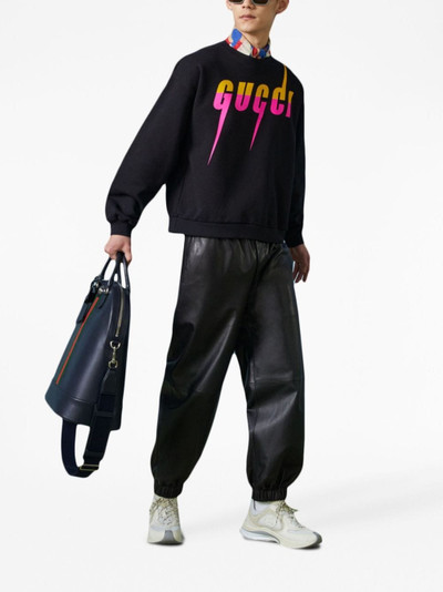 GUCCI Blade logo-print cotton sweatshirt outlook