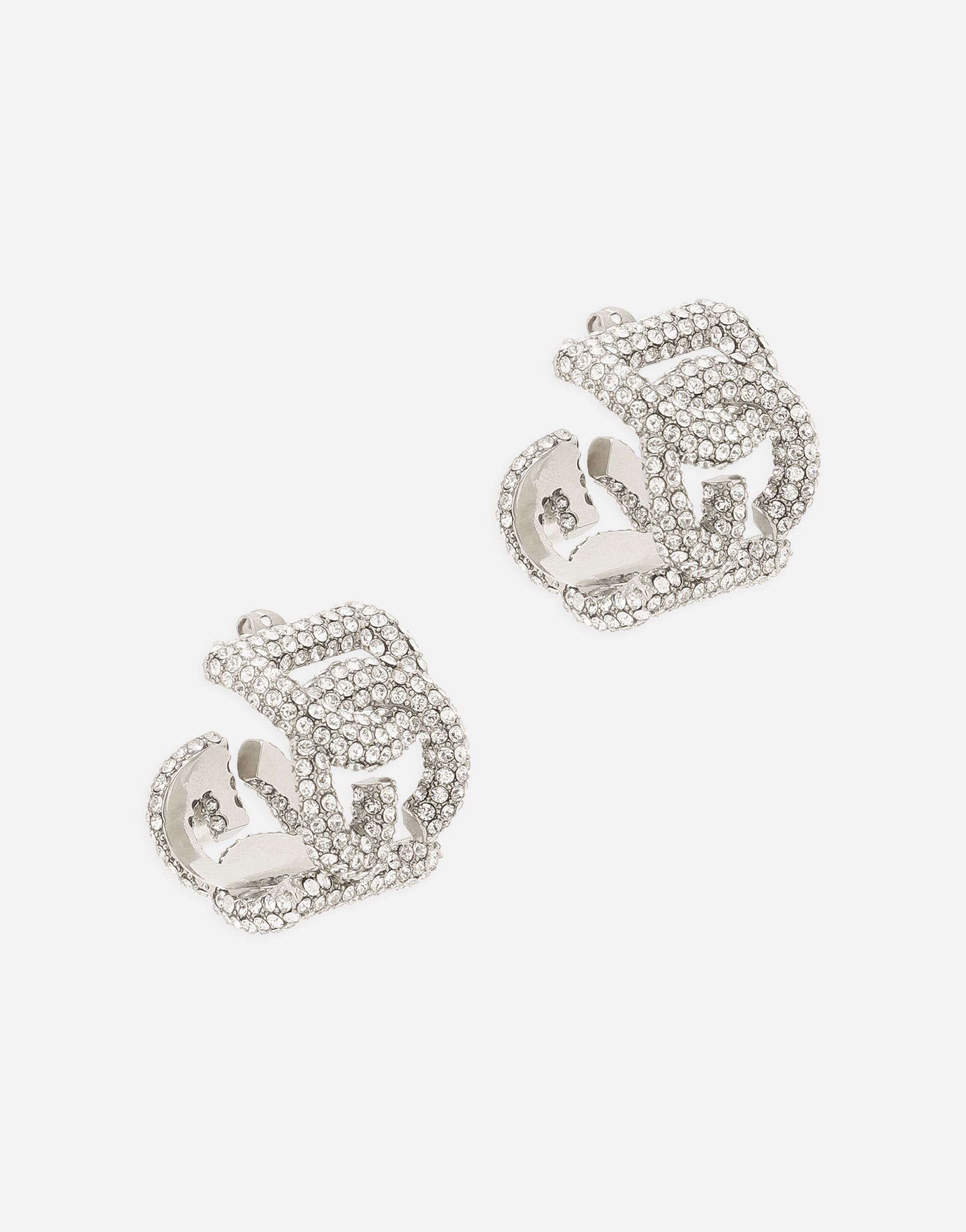 Rhinestone earrings with DG logo - 2