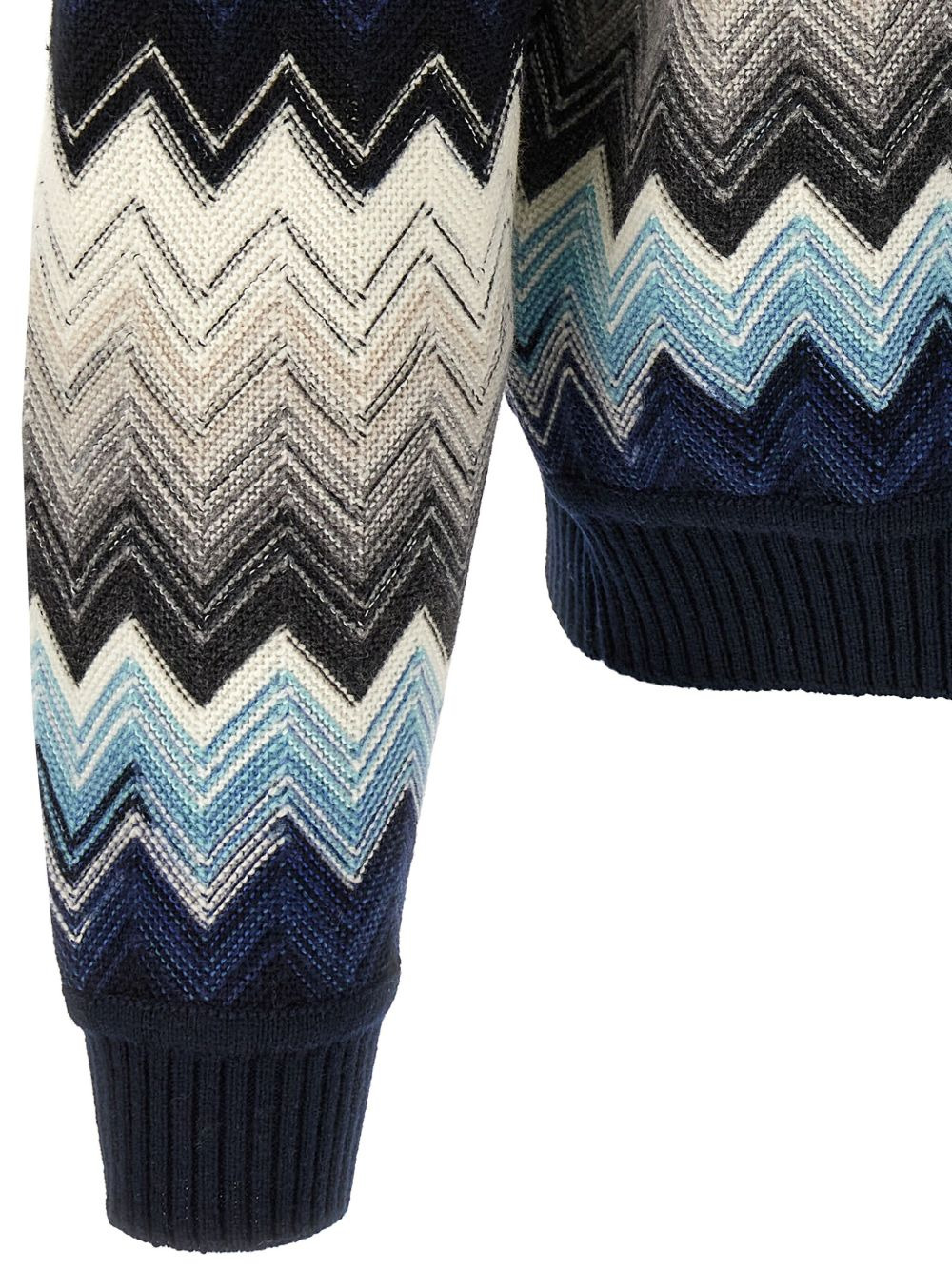 Zigzag-pattern crew-neck sweater - 4