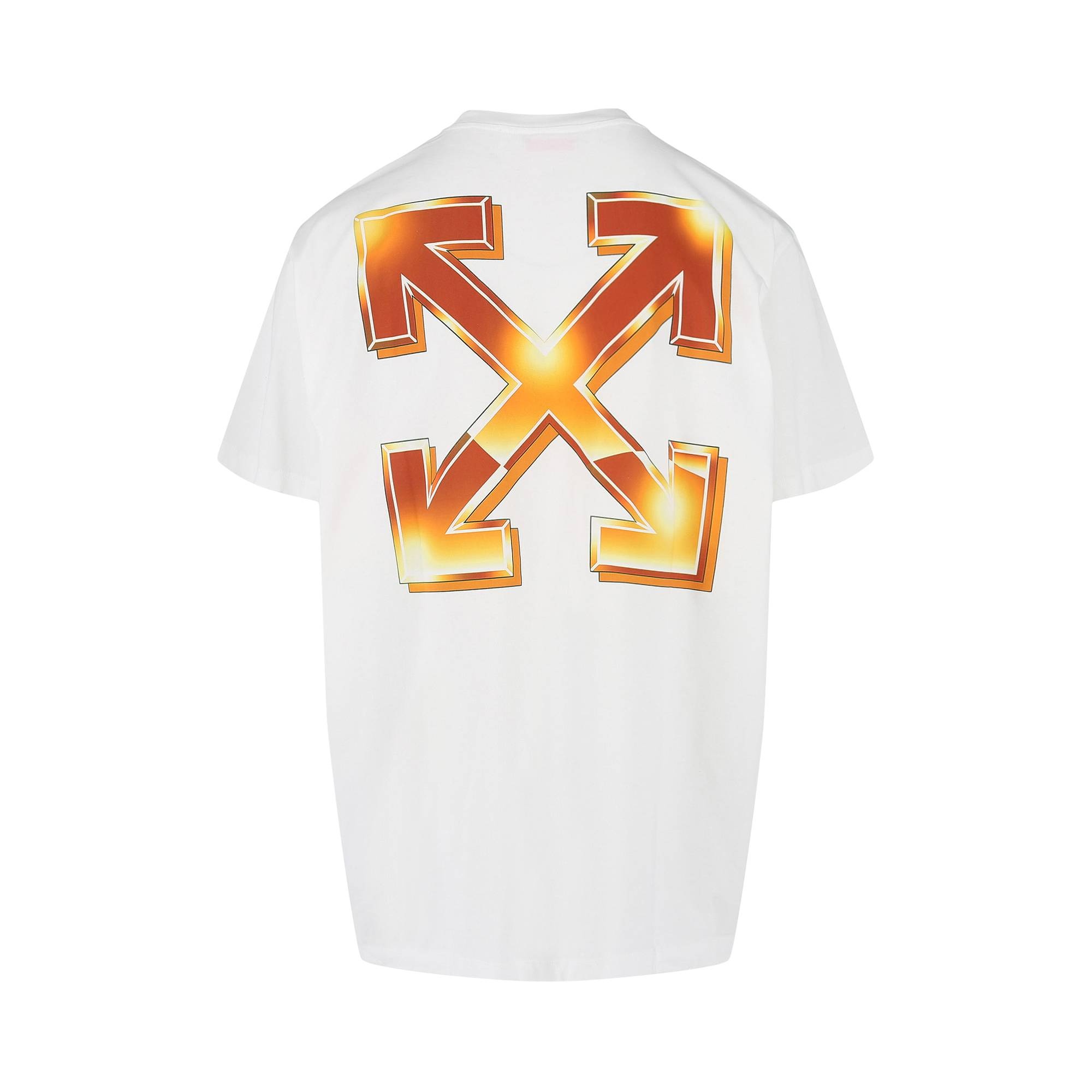 Off-White Arrows Print Crewneck Tee 'White/Orange' - 2