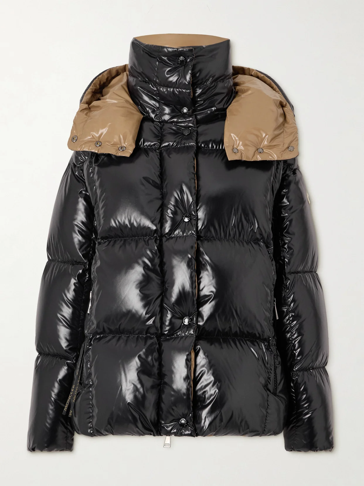 Hooded Quilted Glossed-shell Down Jacket - 1