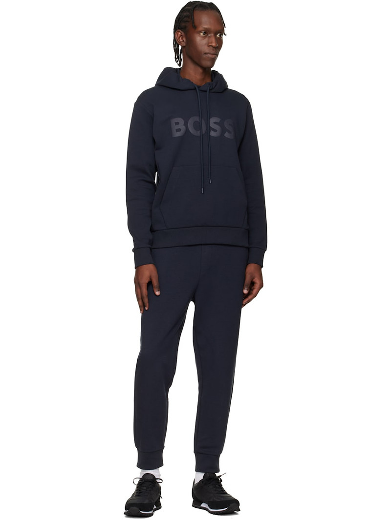 BOSS Black Runner-Inspired Faux-Leather Trim Sneakers outlook