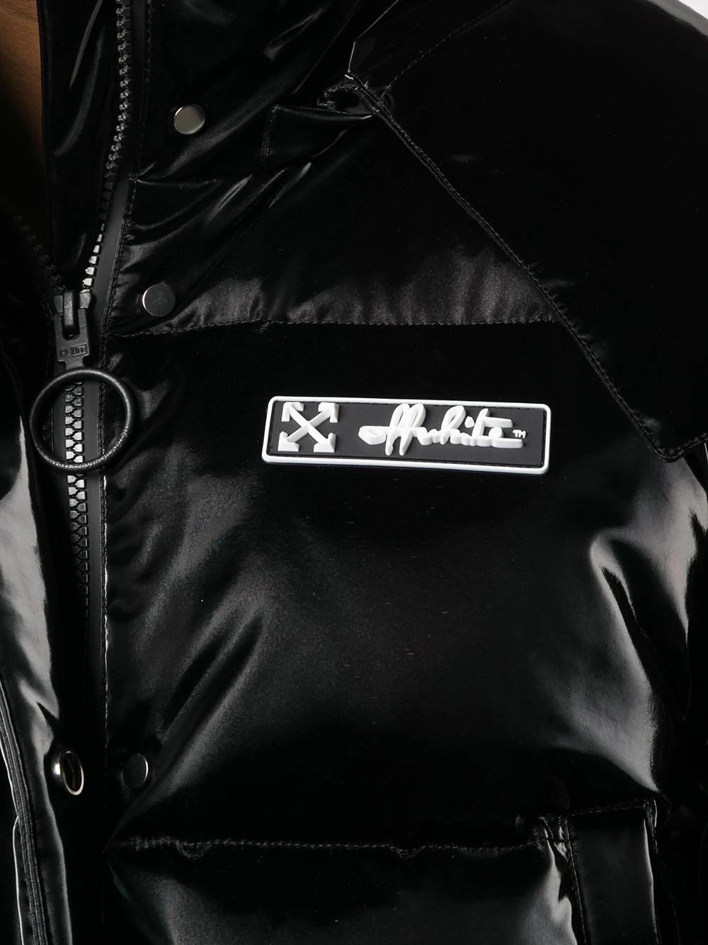 logo patch puffer jacket - 5