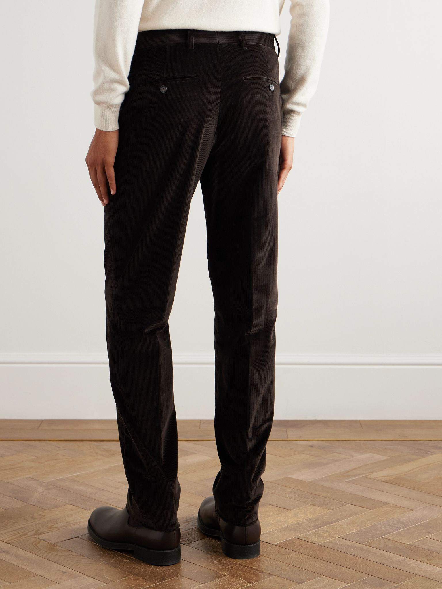 Jarno Hamptons Straight-Leg Cotton-Corduroy Trousers Brown - 4