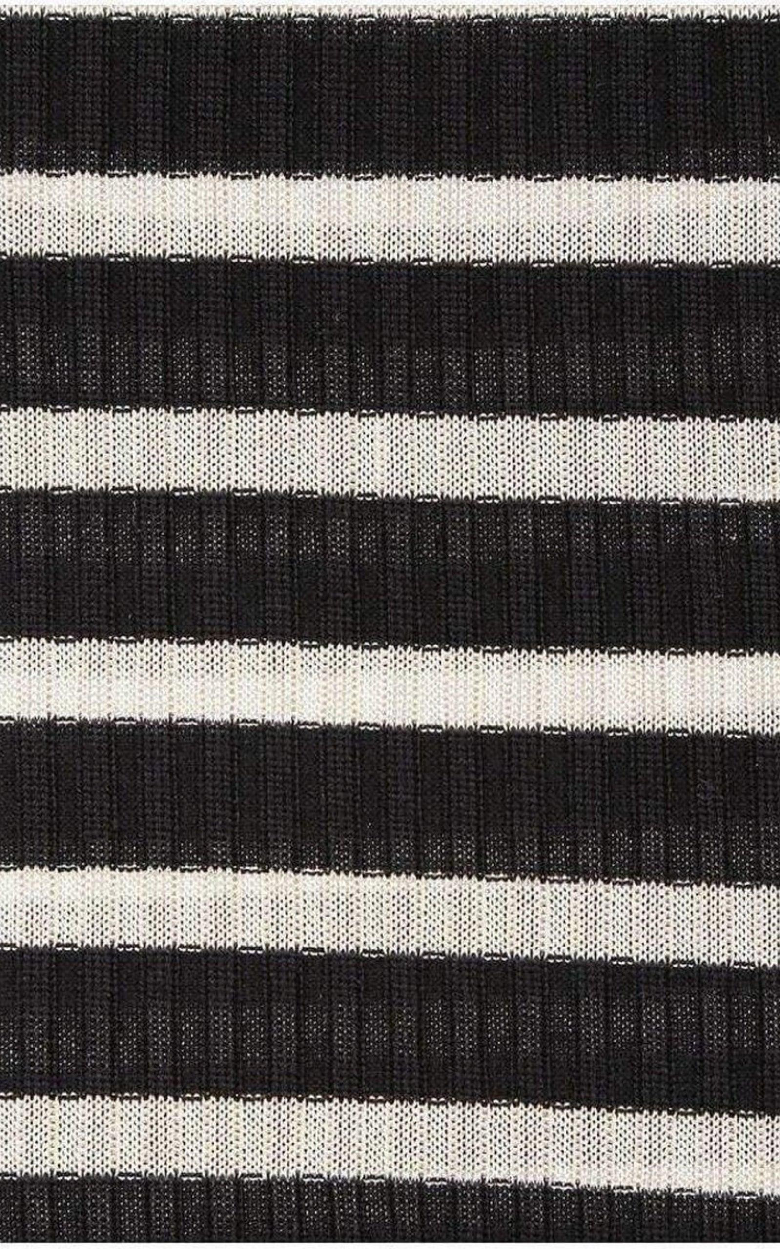 Mixed Wool Striped Optical Illusion Dress - 5