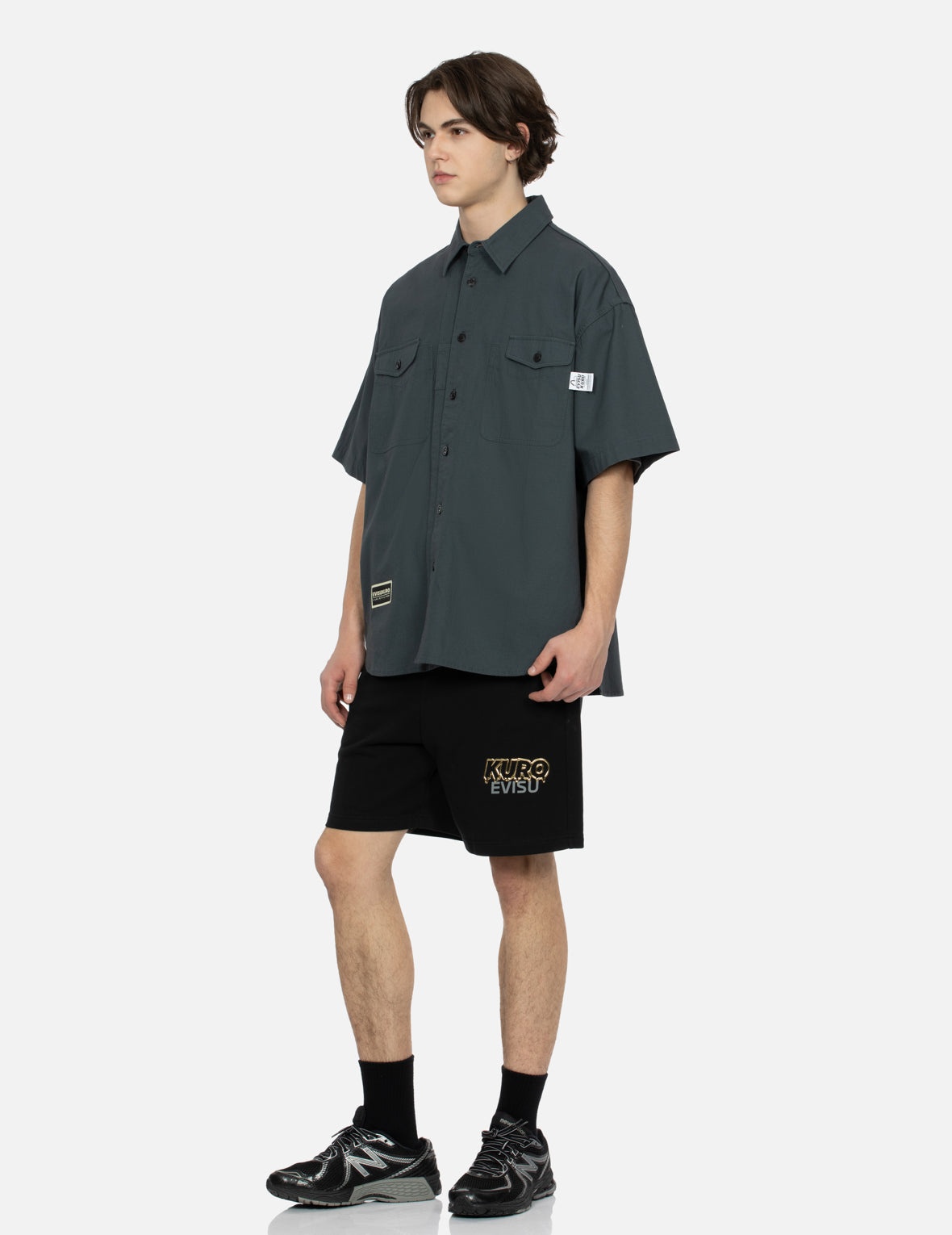 Logo Embroidery and Slogan Print Relax Fit Short-Sleeves Shirt - 4