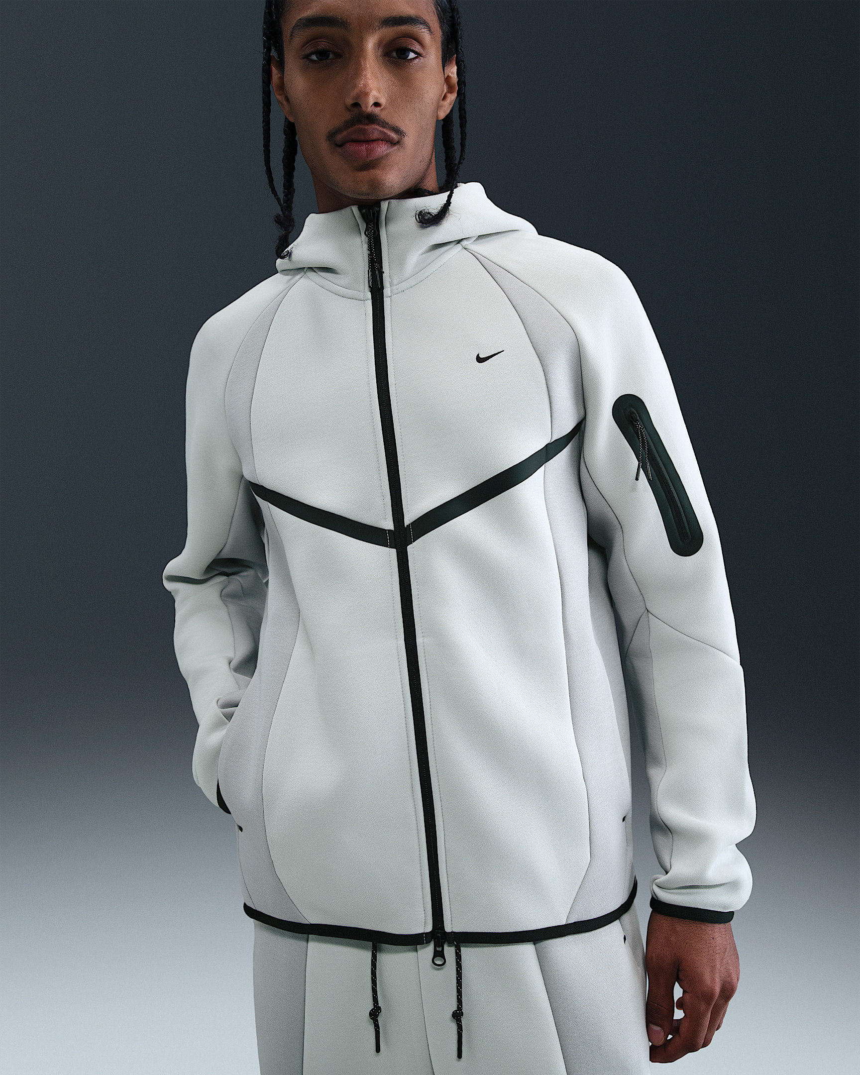 Nike Tech Men's Color-Block Full-Zip Fleece Windrunner Jacket - 1